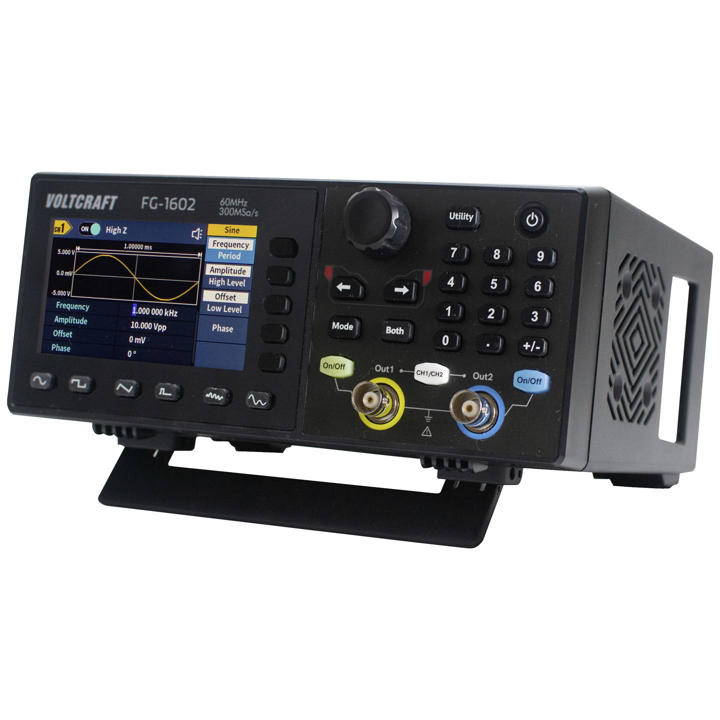 VOLTCRAFT FG-1602 Funktionsgenerator Signalgenerator 60MHz 2-Kanal USB LCD - 4064161227122
