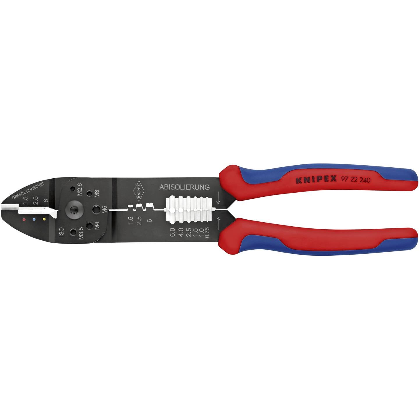 Knipex Crimpzange Isolierte Kabelschuhe Steckverbinder 0.75 bis 6 mm² Zange - 4003773070726