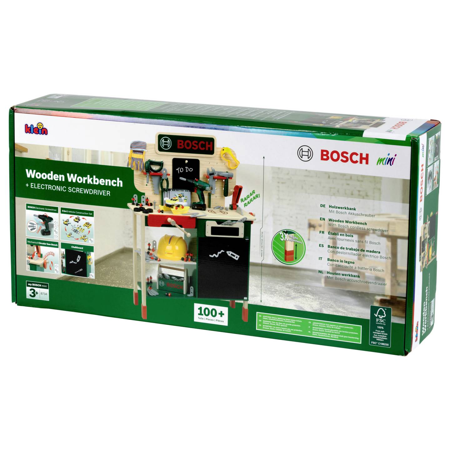 Klein Theo Werkbank Spieltisch Bosch Holzwerkbank Zubehör Werkstatt Spielzeug - 4009847087348