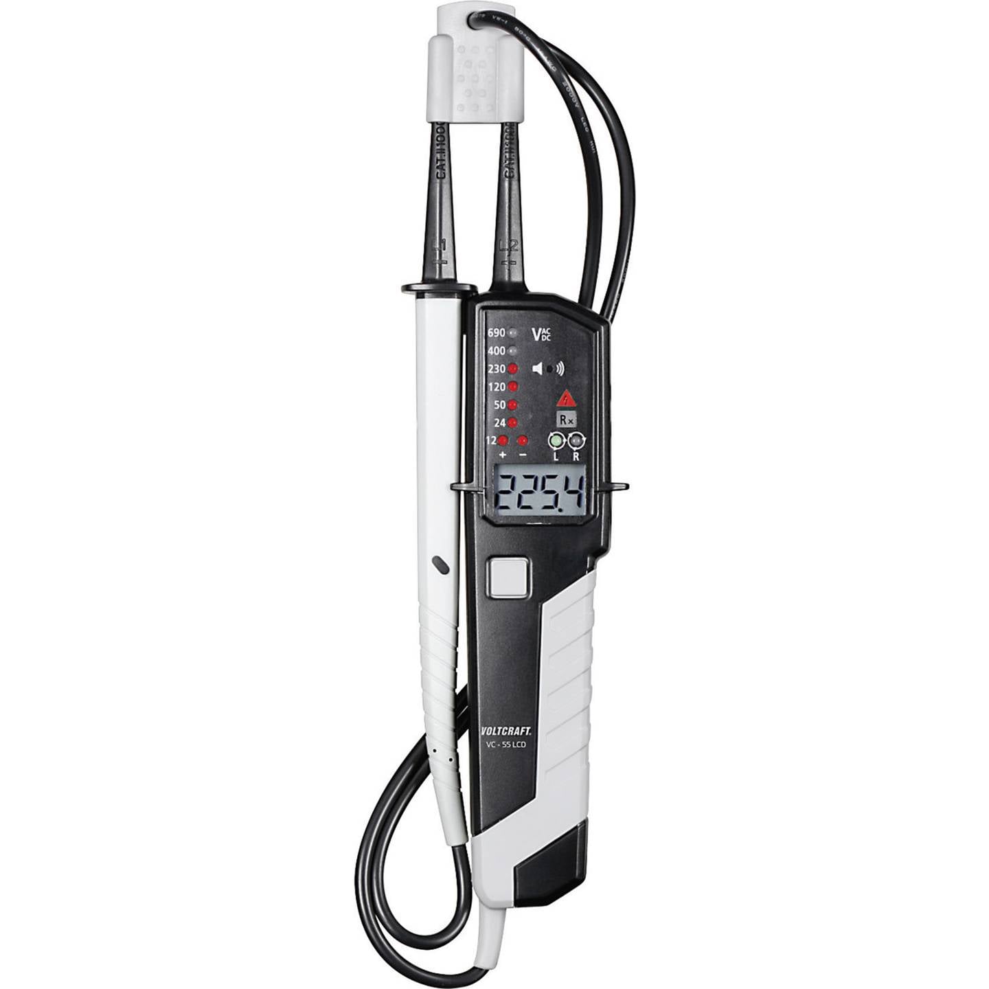 Voltcraft Spannungsprüfer VC-55 LCD Akustik CAT III 1000 V CAT IV 600 V IP64 - 4016138895025