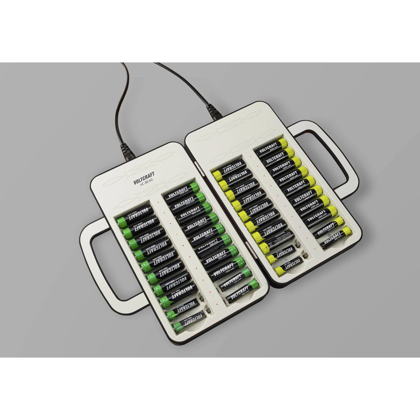 Voltcraft Rundzellen-Ladegerät NiMH Mignon AA Micro AAA 40 Kanäle 1000mA 120min - 4064161304755