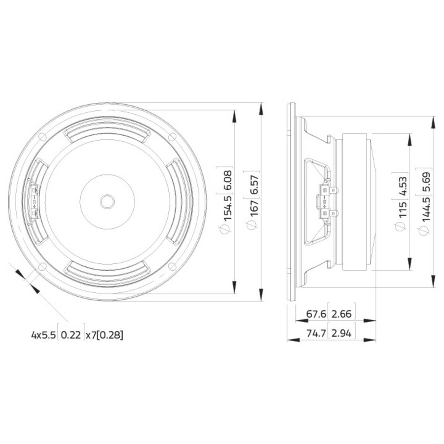 Lavoce Tieftöner 6,5 Zoll 125W 8 Ohm Lautsprecher RMS Box Musikbox kraftvoll - 4026397632392