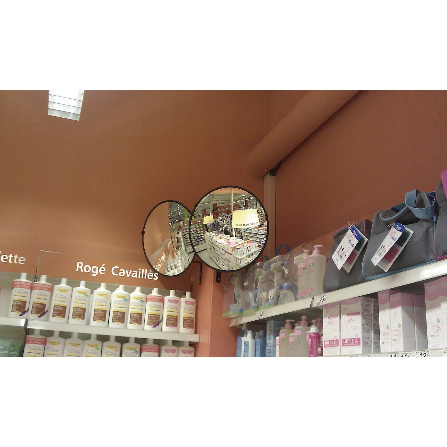 VISO MIROIR Sicherheitsspiegel Rundspiegel Ø33cm Wandhalterung Glas Innen Außen - 3321369936012