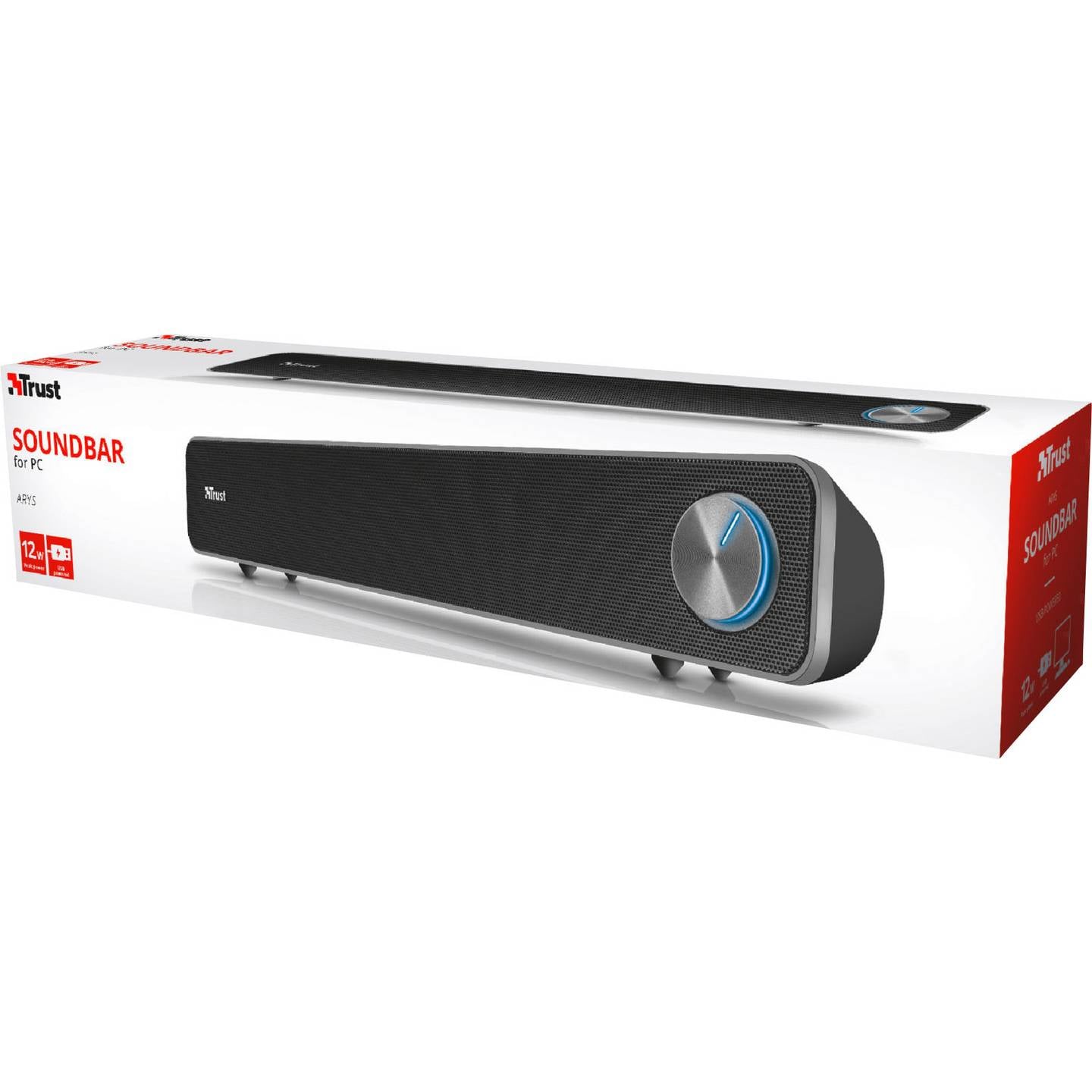 Trust PC-Lautsprecher Arys Kabelgebunden 12W USB Lautsprecher Schwarz Box 588g - 8713439229462