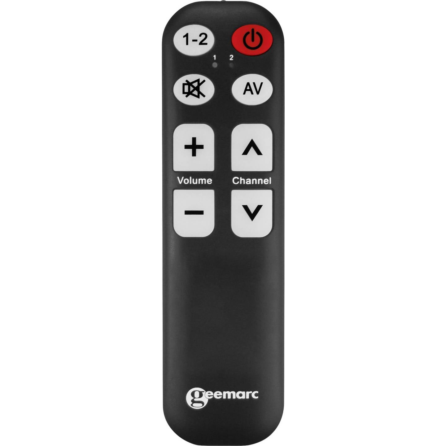 Geemarc Fernbedienung TV-5 Universal Steuerung 2 Geräte schwarz 16,5x4,5cm - 3521350008913