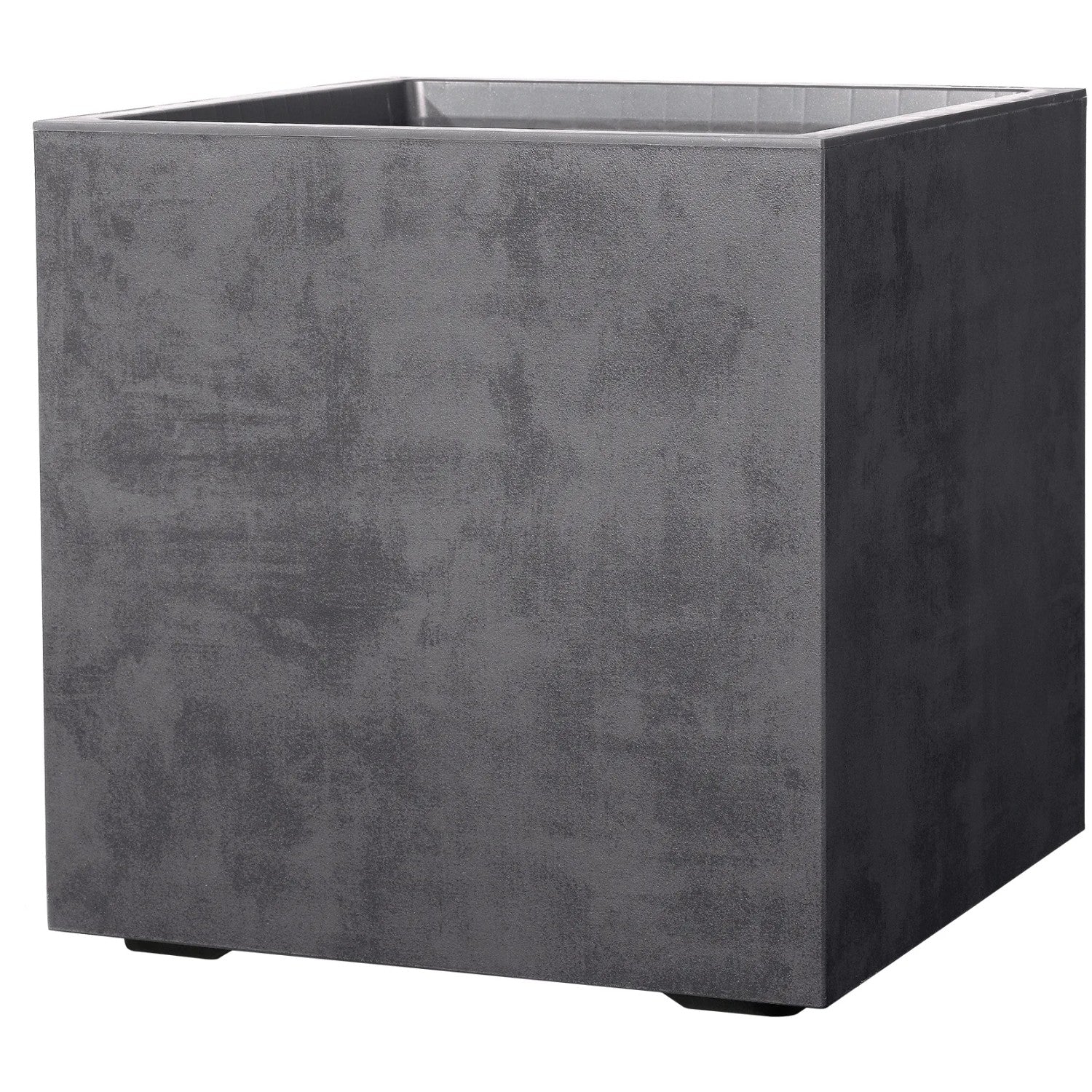Deroma Pflanzkübel Cubo Millennium Anthrazit UV-beständig mit Rollen 49x49x49cm - 0191942097354