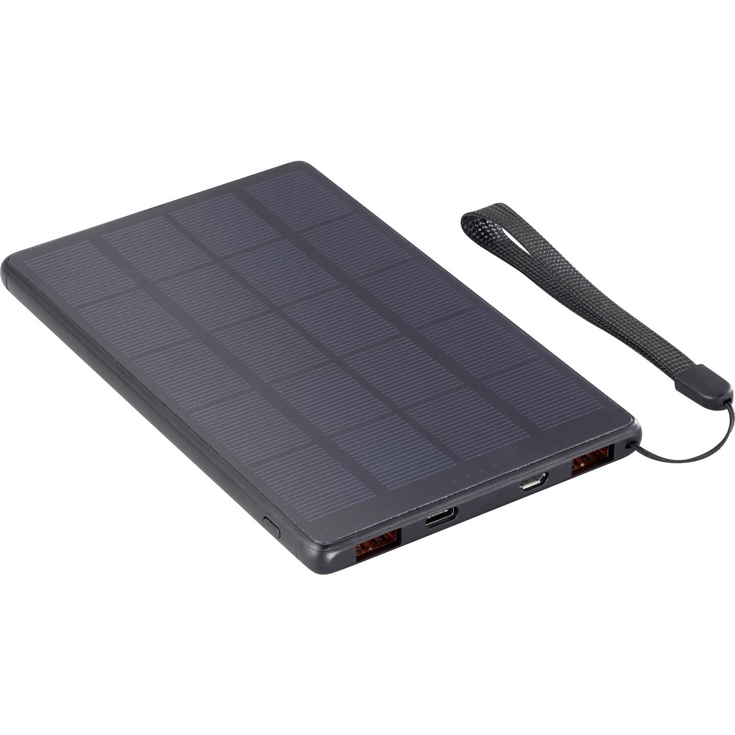 Voltcraft Solar Powerbank 10000 mAh Akku Ladegerät USB PD schwarz LiPo 2xUSB - 4064161151175