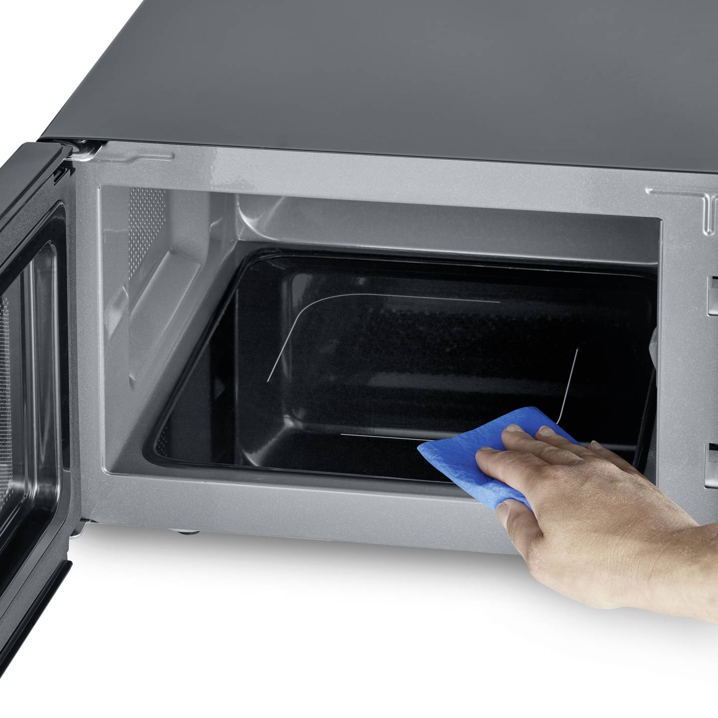 Severin MW Mikrowelle Schwarz Edelstahl 900 W Grillfunktion flacher Glasboden - 4008146037610