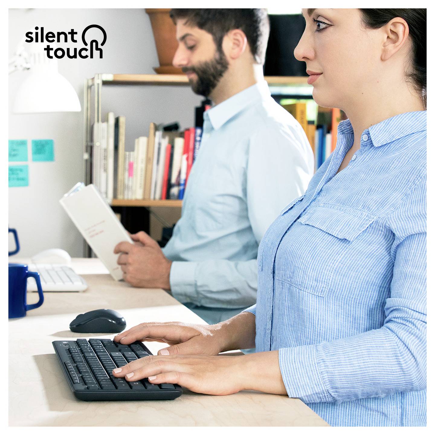 LOGITECH Kabelloses Silent Wireless Combo MK295 QWERTY Tastatur Schwarz - 5099206092433
