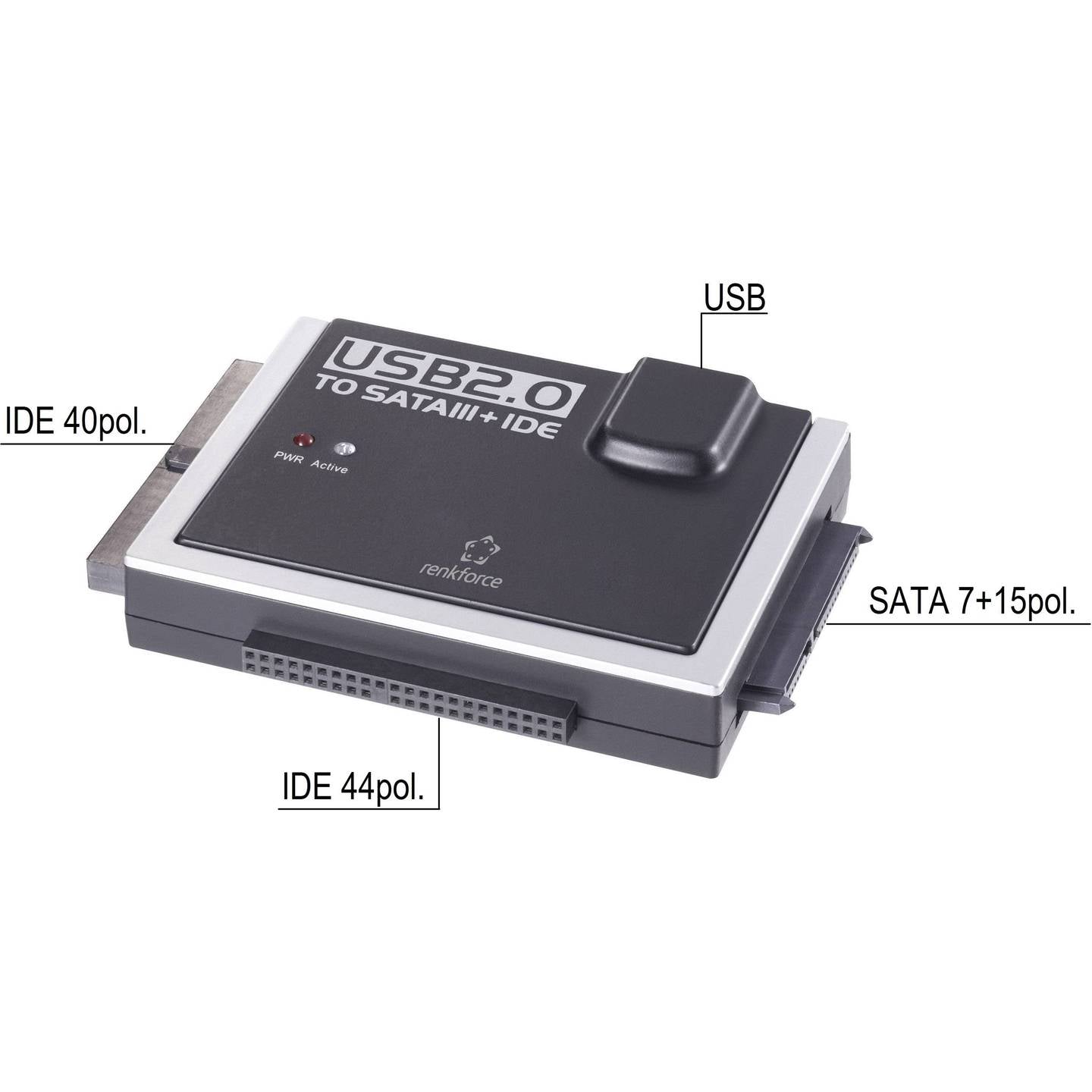 Candidate title: RENKFORCE USB 2.0 IDE SATA Konverter Computerkabel Adapter - 4016138941173