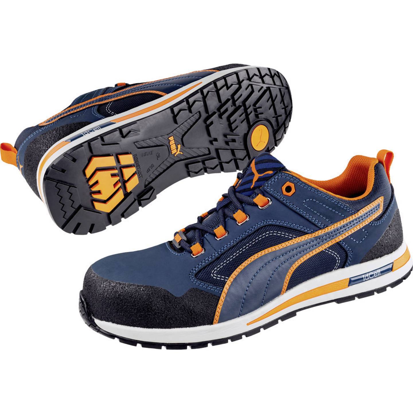 PUMA Sicherheitsschuh Crosstwist Low S3 Schuhgröße 44 Blau Orange Gummi Leder - 4051428062770