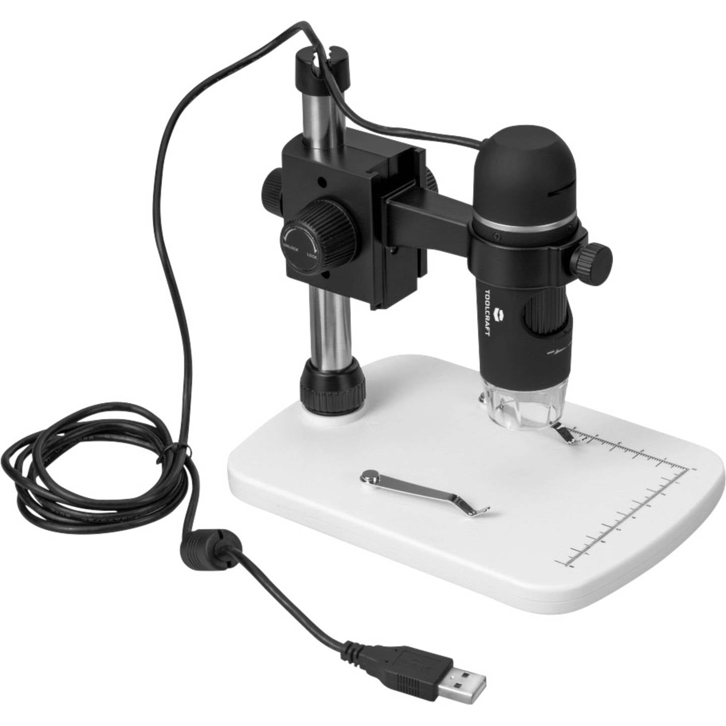 Toolcraft USB Mikroskop DigiMicro Profi 5 Megapixel 150x Vergrößerung mit LEDs - 4053199557134