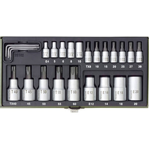 B-Ware PROXXON Steckschlüssel-Bit-Einsatz-Set 1/4" 1/2" 24-teilig Chrom-Vanadium
