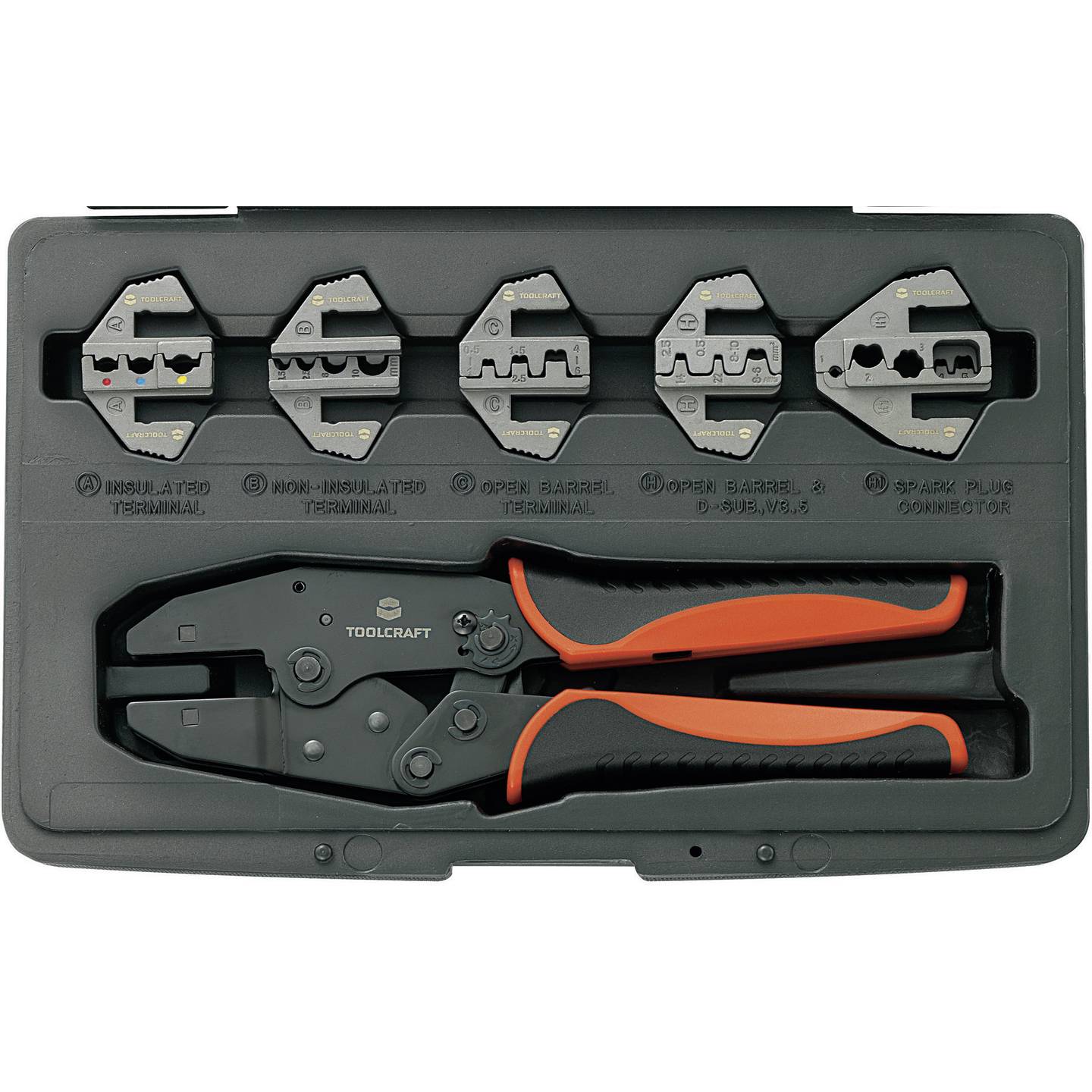 TOOLCRAFT Crimpzange Zange Werkzeug Kombizange Crimpwerkzeug 6-teilig Set - 4016138823608