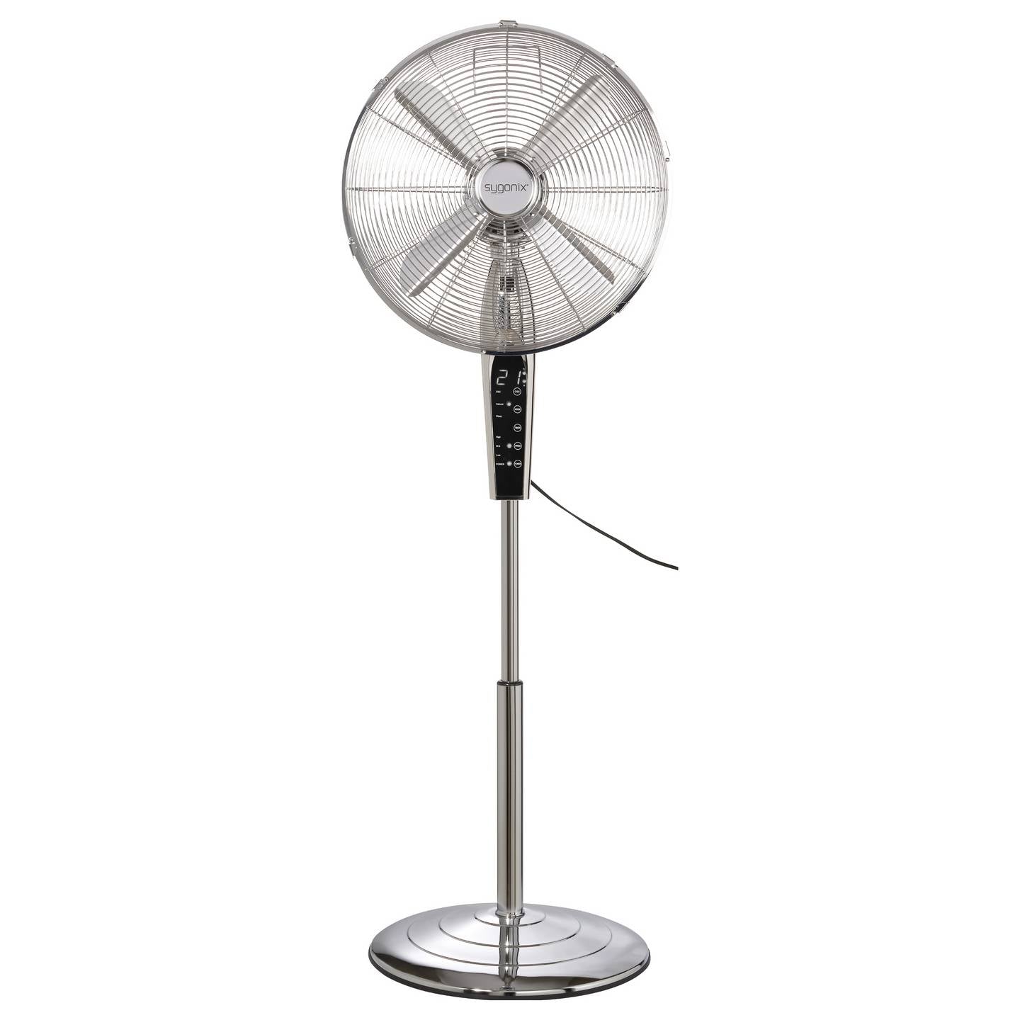 Sygonix Standventilator Ventilator höhenverstellbar Oszillierend 50W Chrom - 4064161489445
