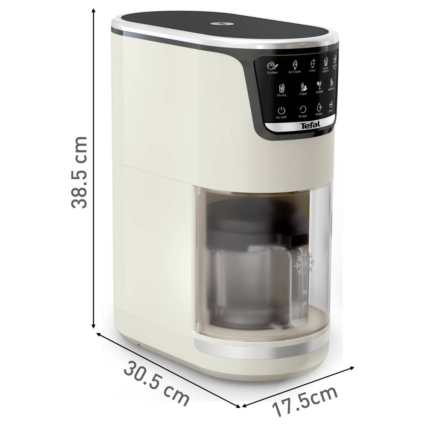 Tefal Eismaschine Dolci 1,4l Eiscreme Sorbet Yogurt-Eis 600W - 3016661180446