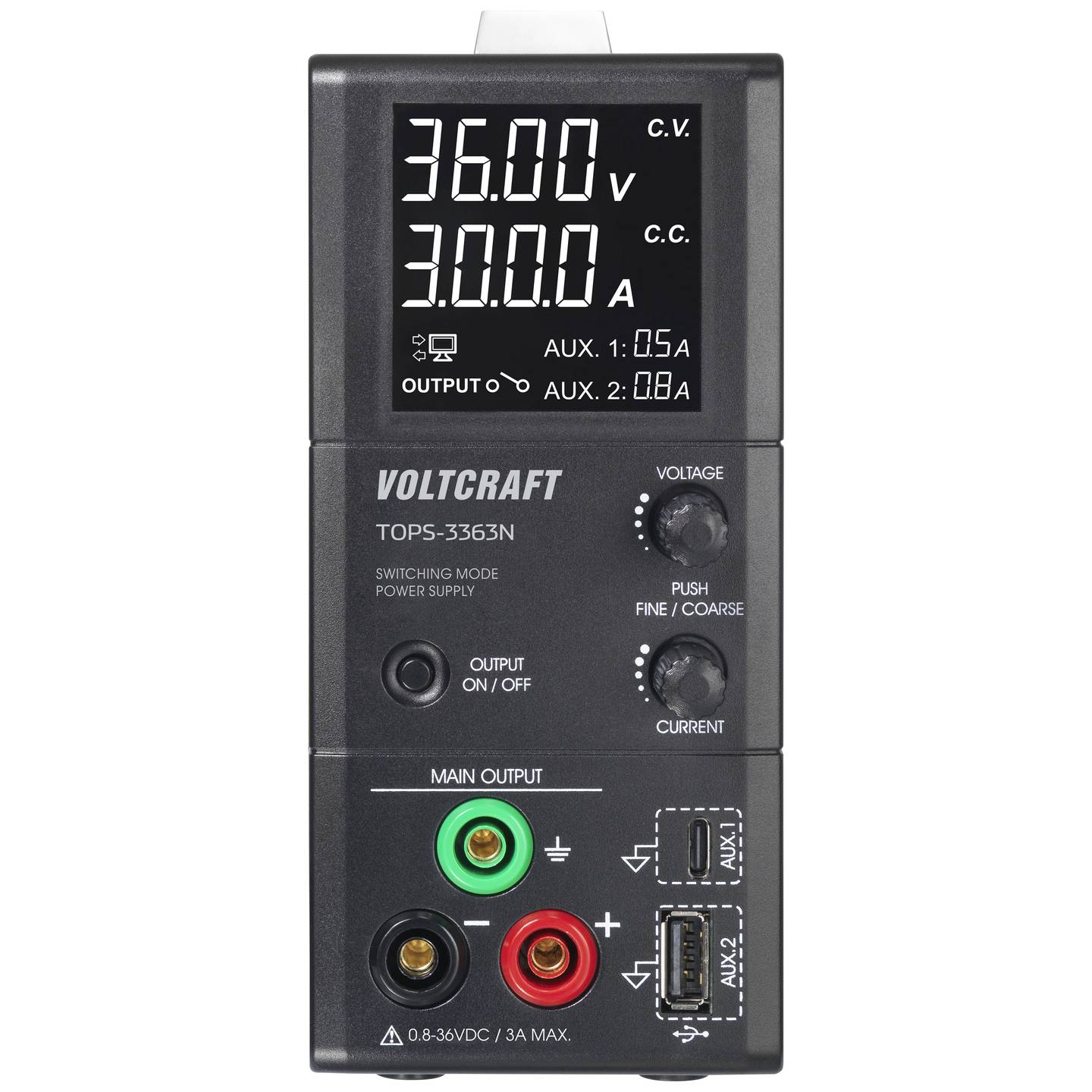 Voltcraft Labornetzgerät TOPS-3363N einstellbar 0.8-36V 3A 100W lüfterlos 3 - 4064161321134