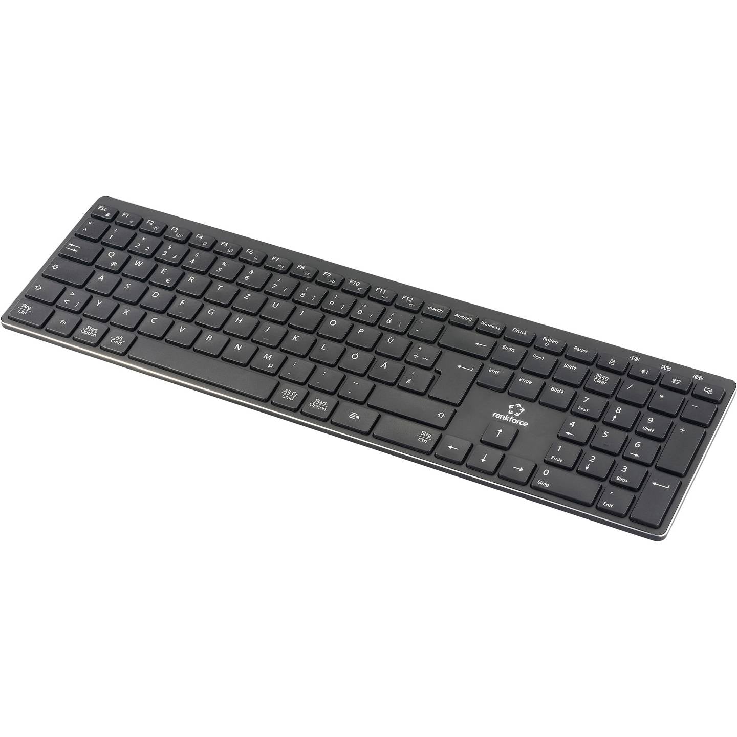 Renkforce RF-ARKB-400 Tastatur Keyboard Multi-Geräte wiederaufladbar kabellos - 4064161397092