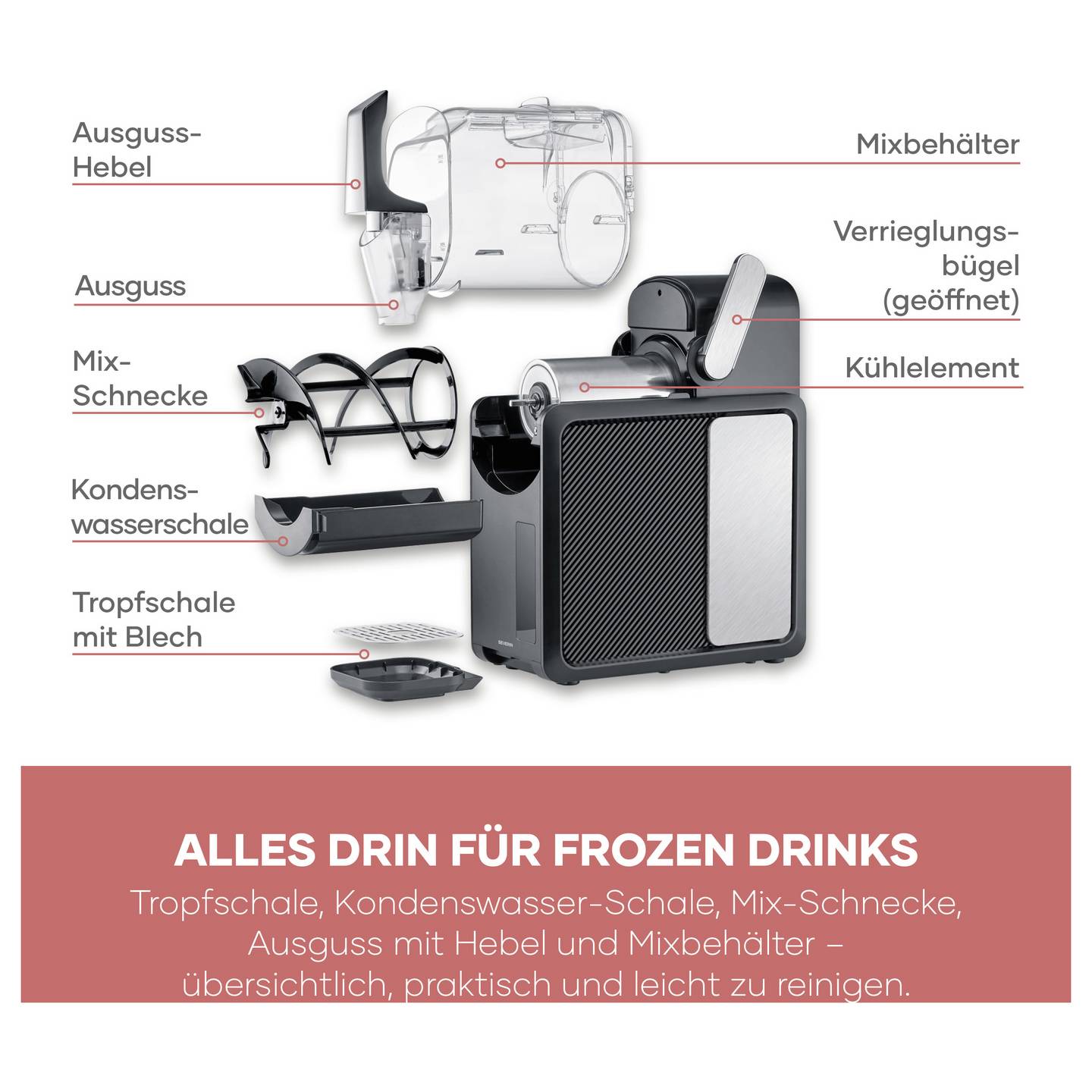 Severin Slush/Slushy Maschine EZ 7410 2l Eismaschine Getränkemaschine schwarz - 4008146049095