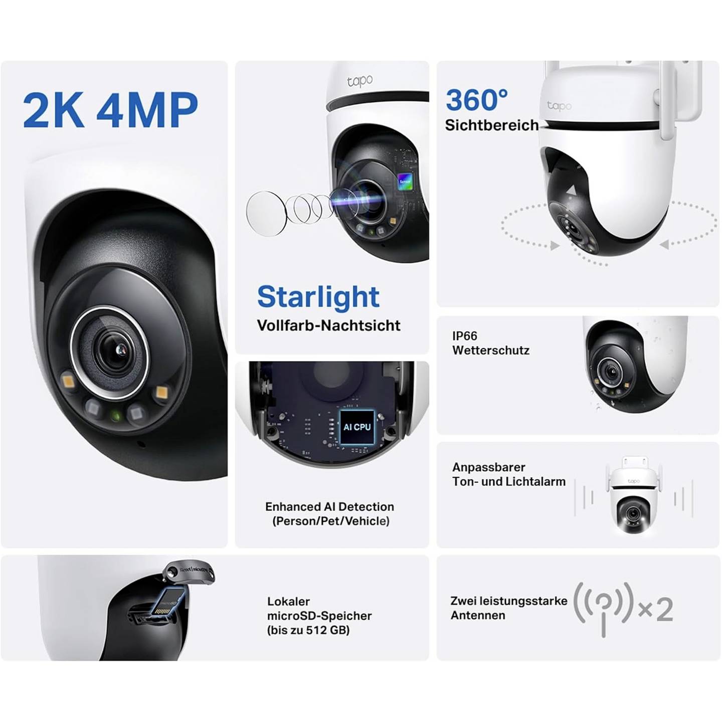 TP Link Tapo C520WS IP66 Überwachungskamera 2560x1440 WLAN Außenbereich - 4895252501599