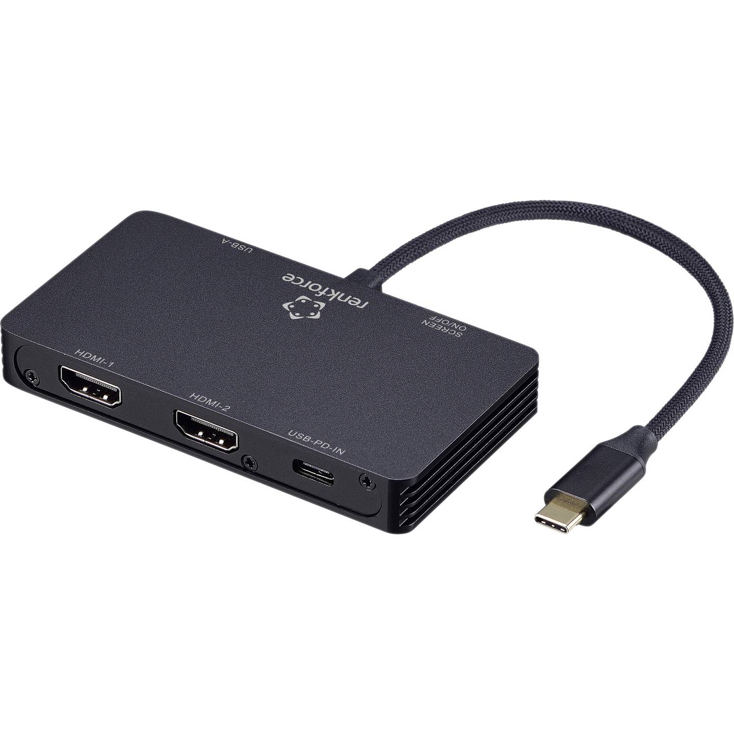 RENKFORCE RF-USBHA-480 4-IN-1 USB Hub Adapter mit 4 Ports für PC und Laptop - 4064161476384