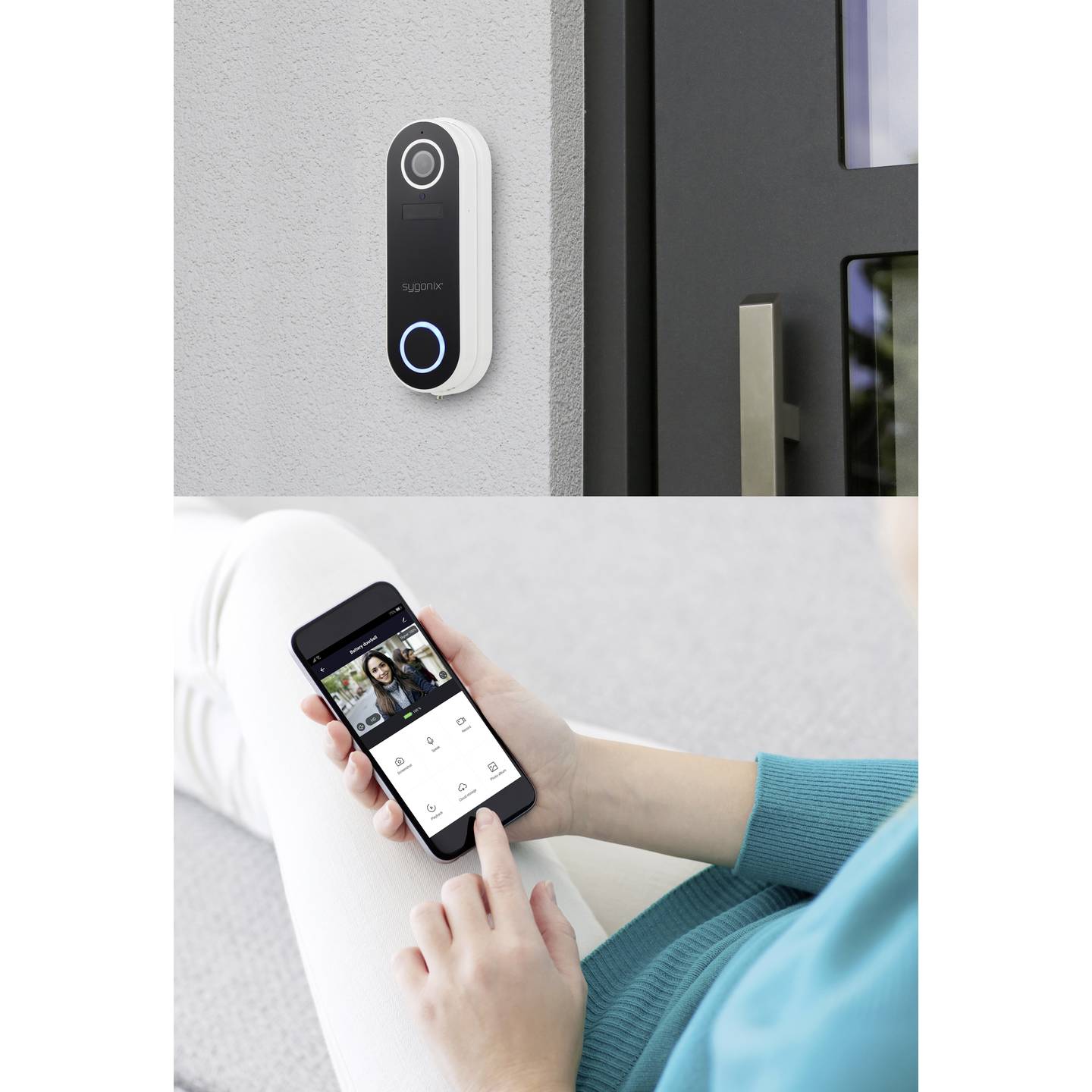 Sygonix IP-Video-Türsprechanlage WLAN Außeneinheit Weiß 1080p Kamera Alexa 76mm - 4064161160627