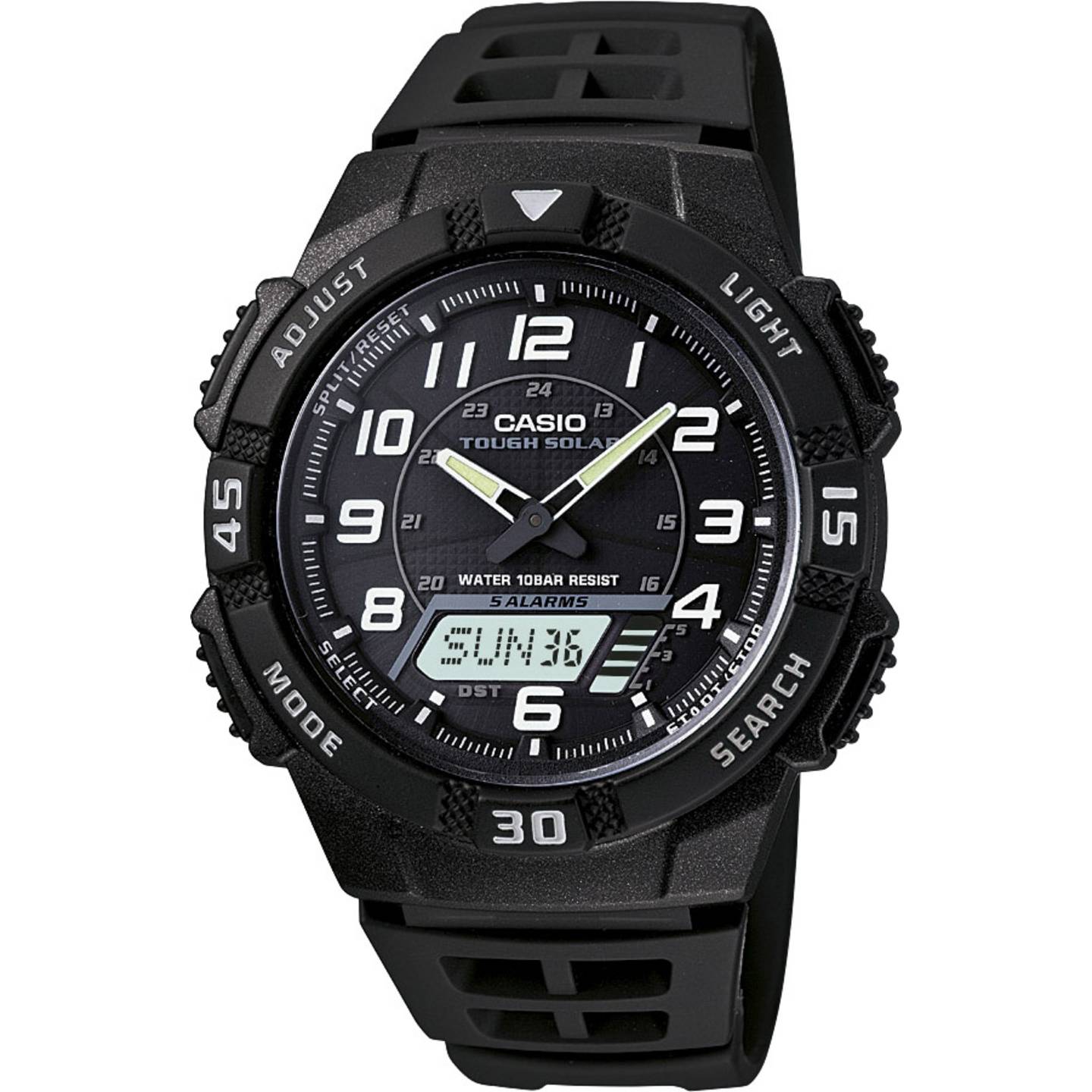 Casio Armbanduhr AQ-S800W-1BVEF Schwarz Kunstharz 10 ATM 12h-Anzeige 42x47.6mm - 4971850948179