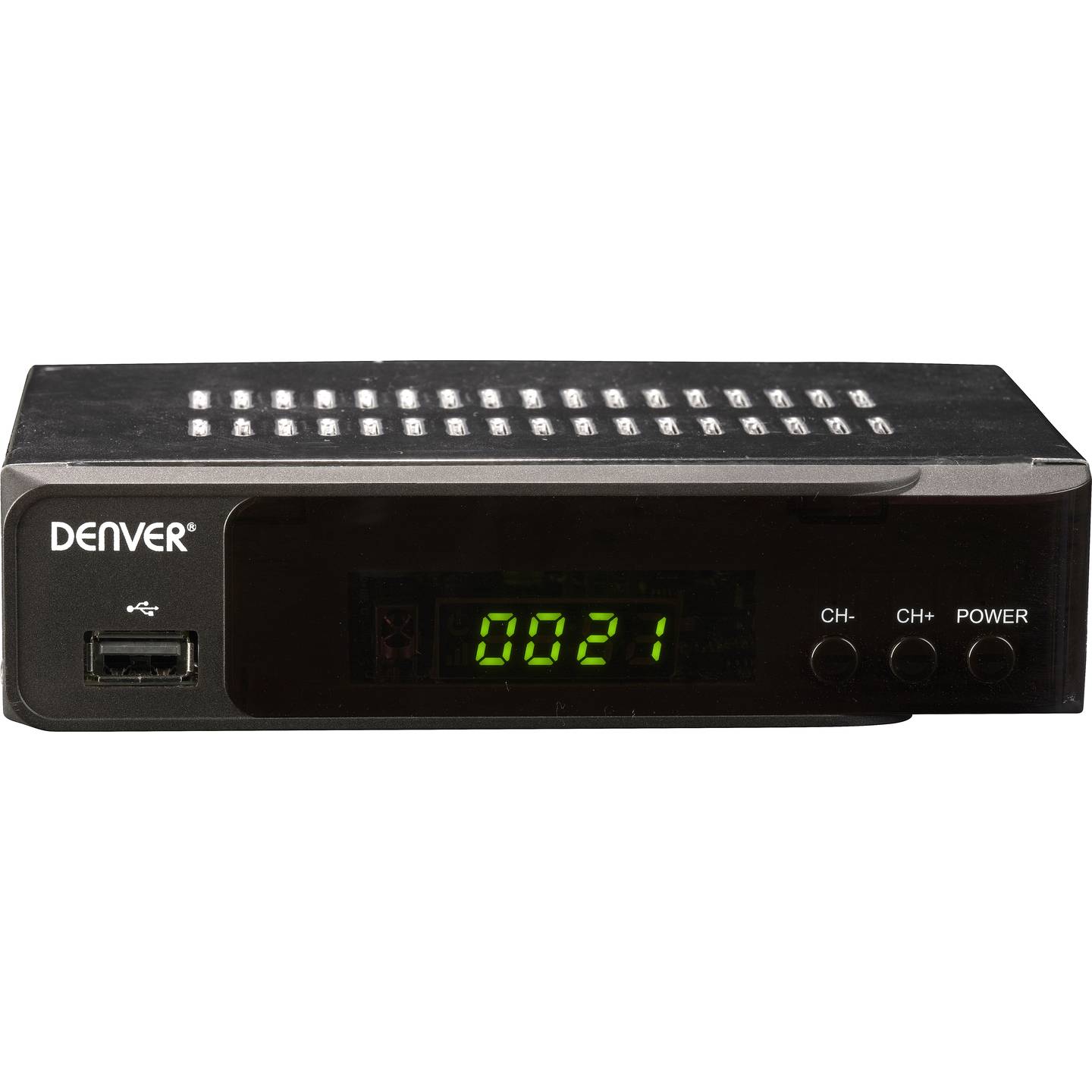 Denver DVBS-206HD HD SAT Receiver Front USB Empfang TV Multimedia Fernbedienung - 5706751051180
