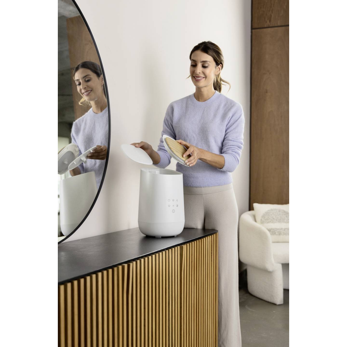 Medisana Luftbefeuchter Luftreiniger Aromagerät beige antibakteriell Timer beige - 4015588600739