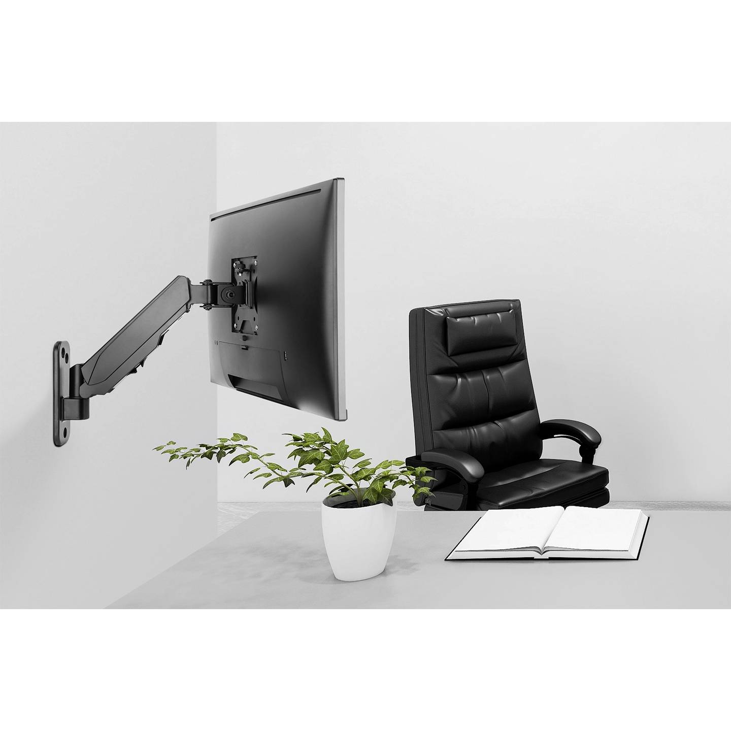 Digitus Monitor-Wandhalterung drehbar für 1 Display 33-81cm schwarz matt 8kg - 4016032465133
