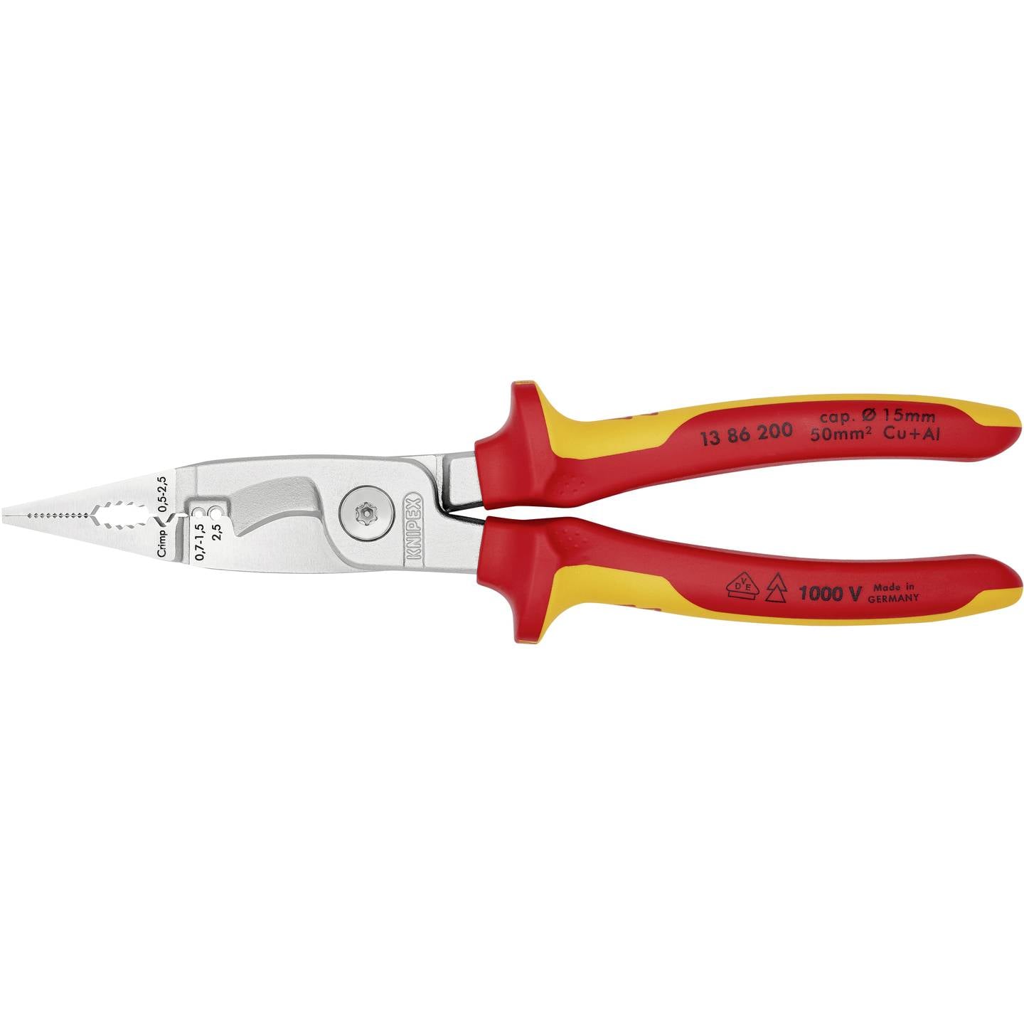Knipex Multifunktionszange 13 86 200 Zange Handwerkzeug Crimpzange 50mm² 15mm - 4003773075097