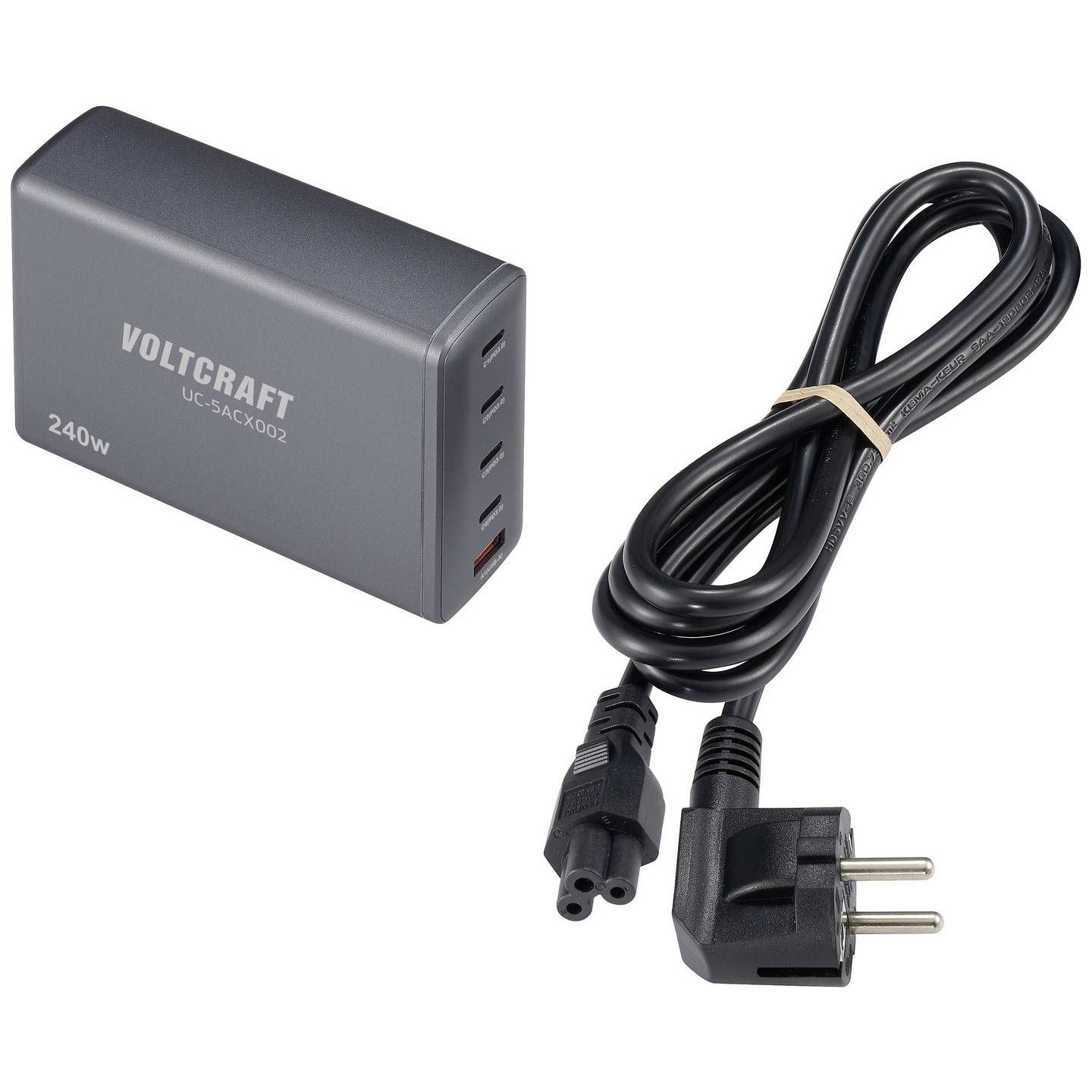 VOLTCRAFT UC-5ACX002 USB-Ladestation Tischladegerät Ladegerät Multistecker - 4064161291673