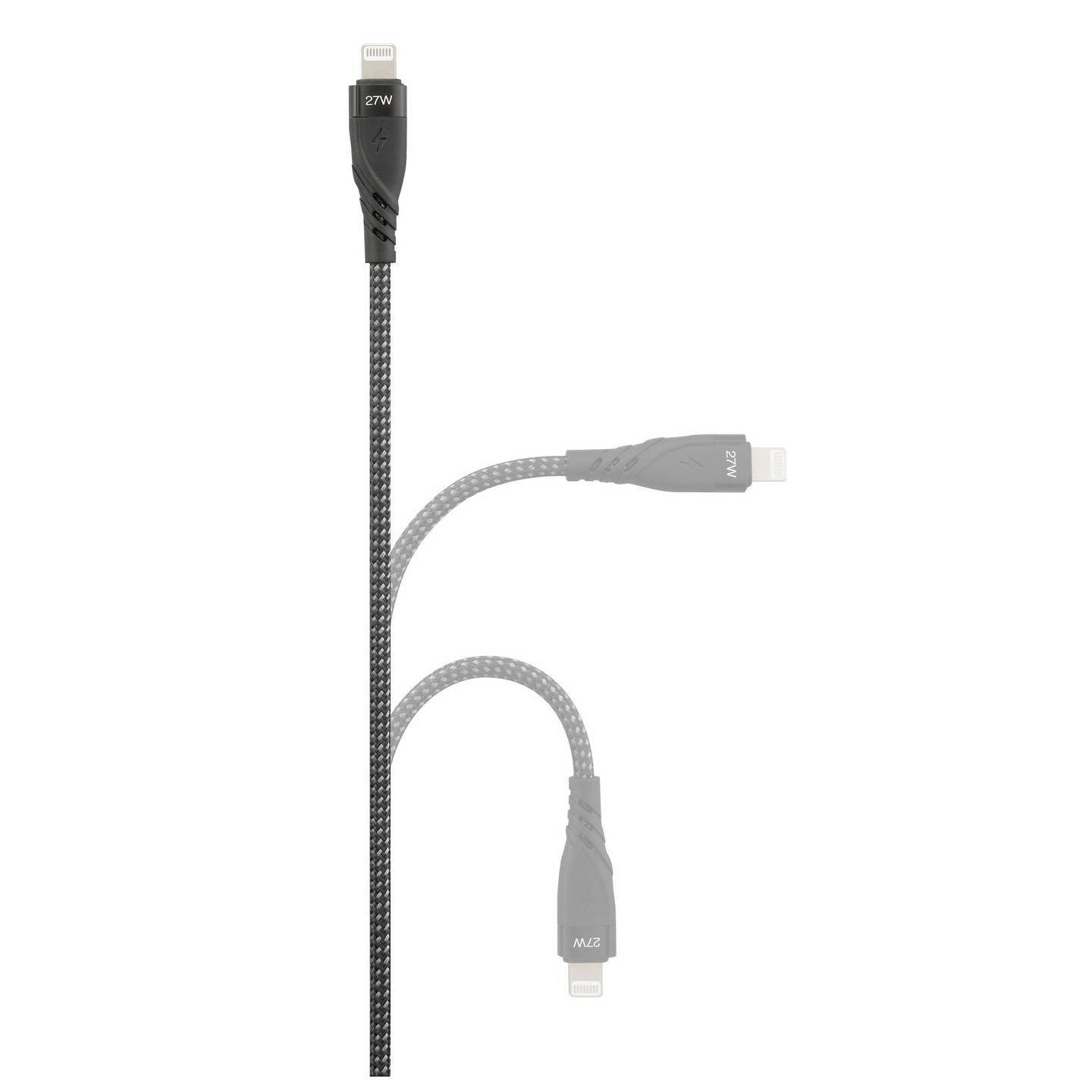 Renkforce USB-Ladekabel USB 2.0 USB-A USB-C Apple Lightning 1,20m schwarz - 4064161393469
