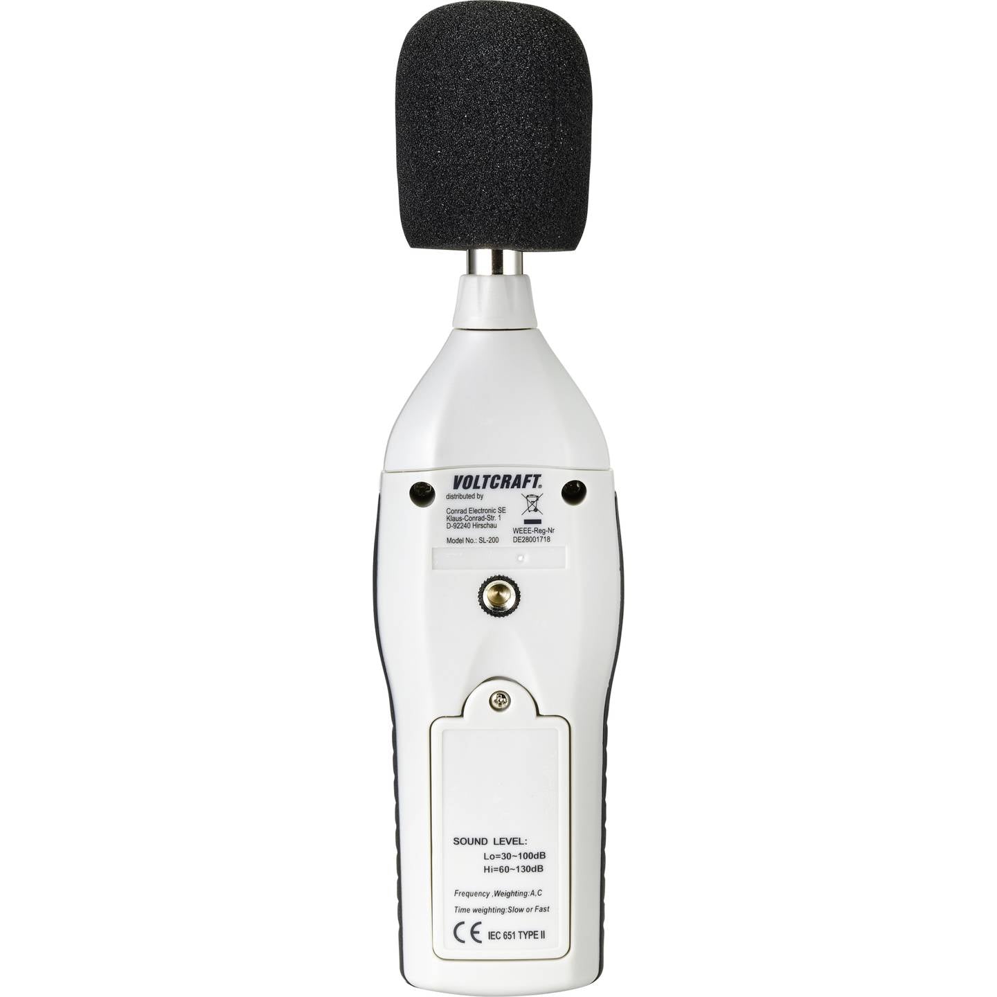 Voltcraft SL-200 Schallpegelmessgerät digital 30-130 dB 31.5-8 kHz Windschutz - 4016138519730