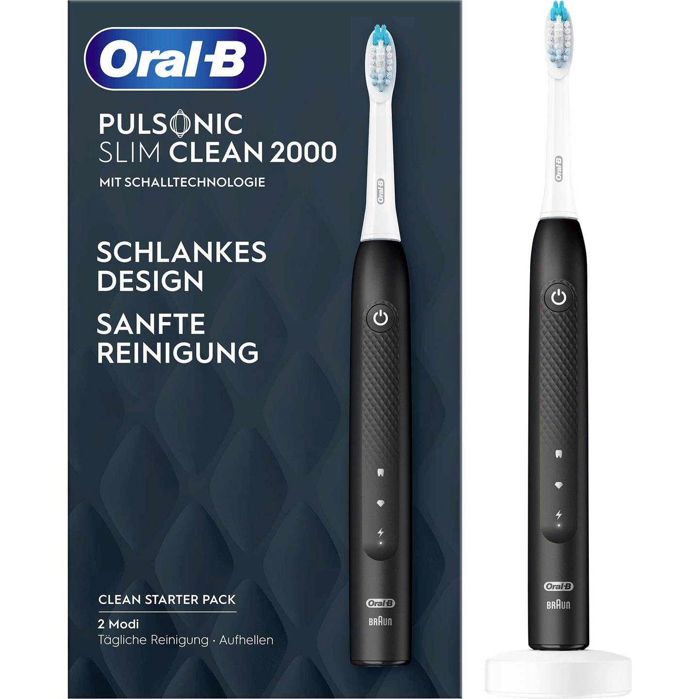 Oral-B elektrische Zahnbürste Pulsonic Slim Clean 2000 schwarz 39.000 Bewegungen - 4210201396208