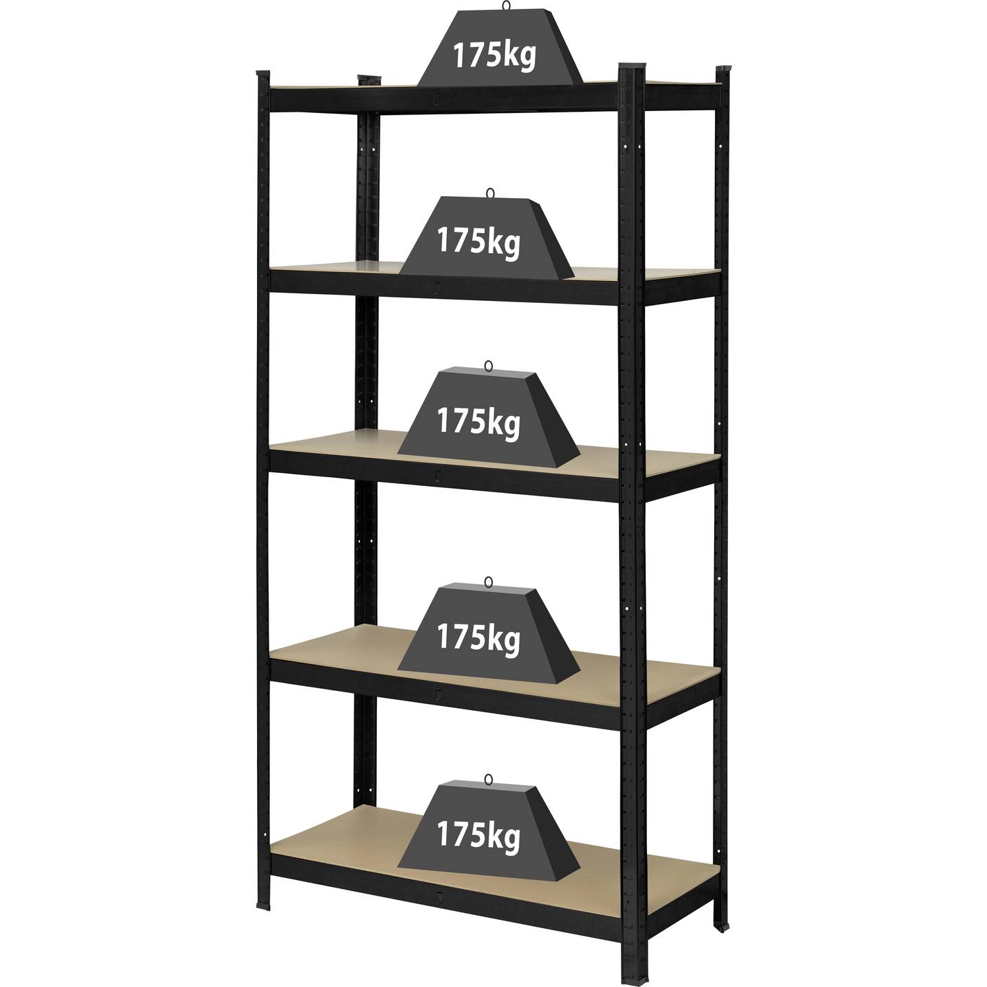 TOOLCRAFT KCT20CP Schwerlastregal Regal Kellerregal 175 kg 90x180x40 cm Metall - 4064161199740
