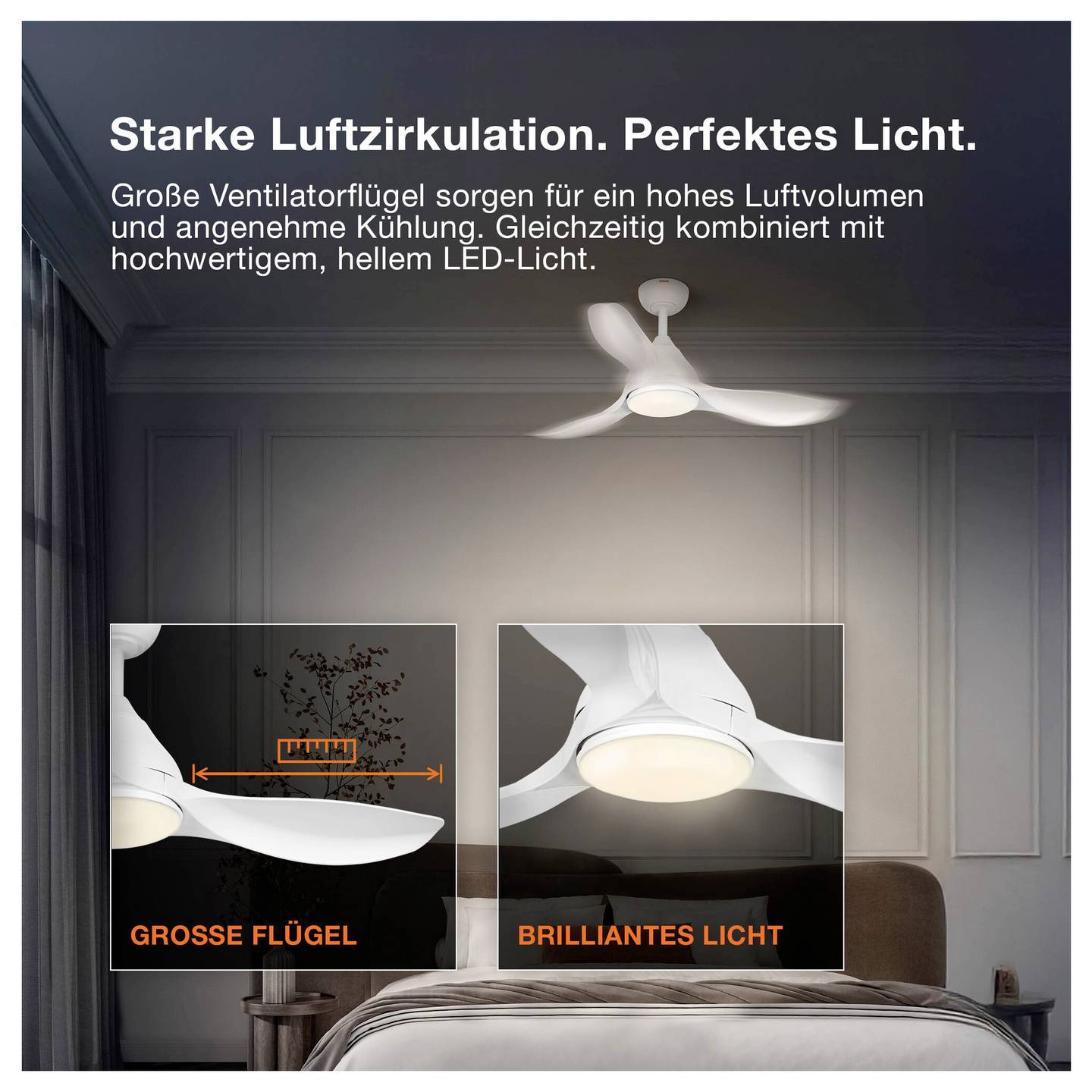 OSRAM Deckenventilator Nordes 1065mm RGB mit Beleuchtung und Fernbedienung 38W - 4058075857711