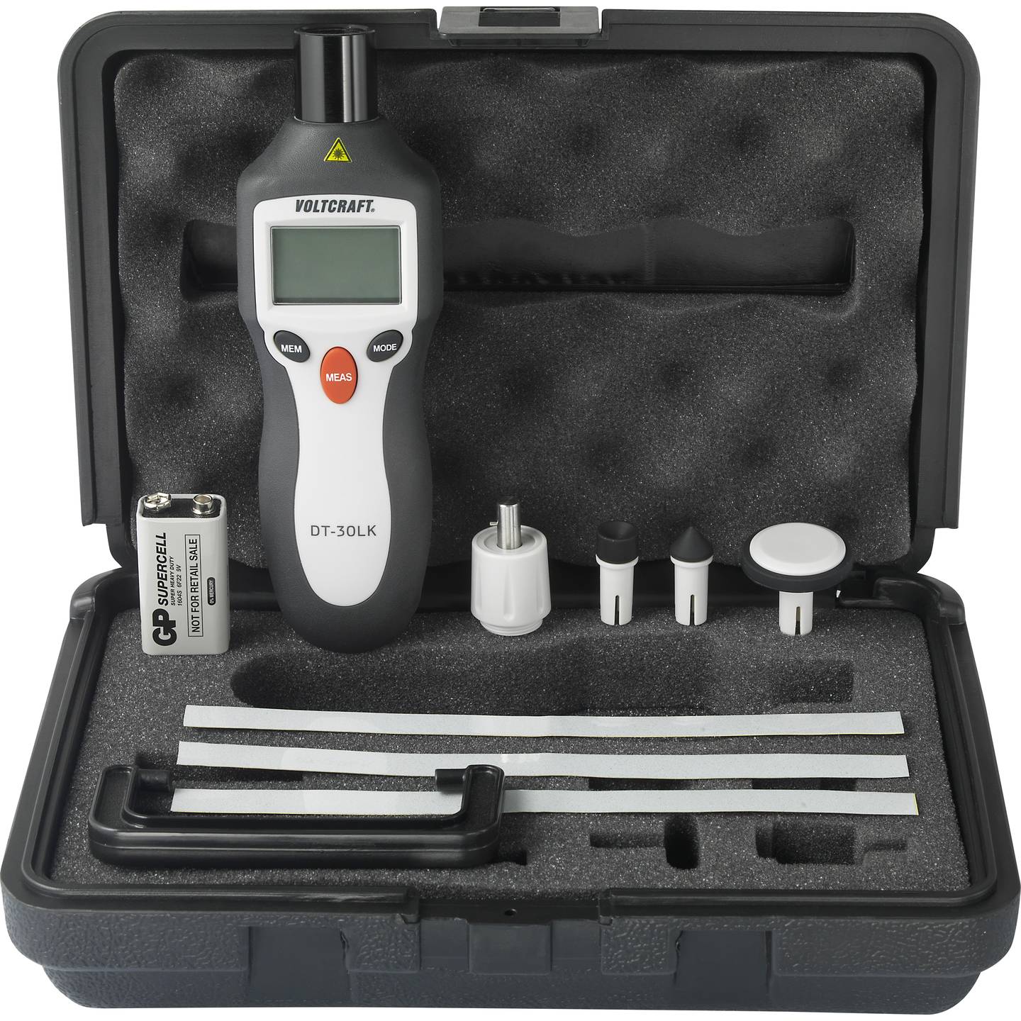 Voltcraft Drehzahlmesser DT-30LK SE mechanisch optisch 2-20000 U/min LCD 210g - 4064161234298