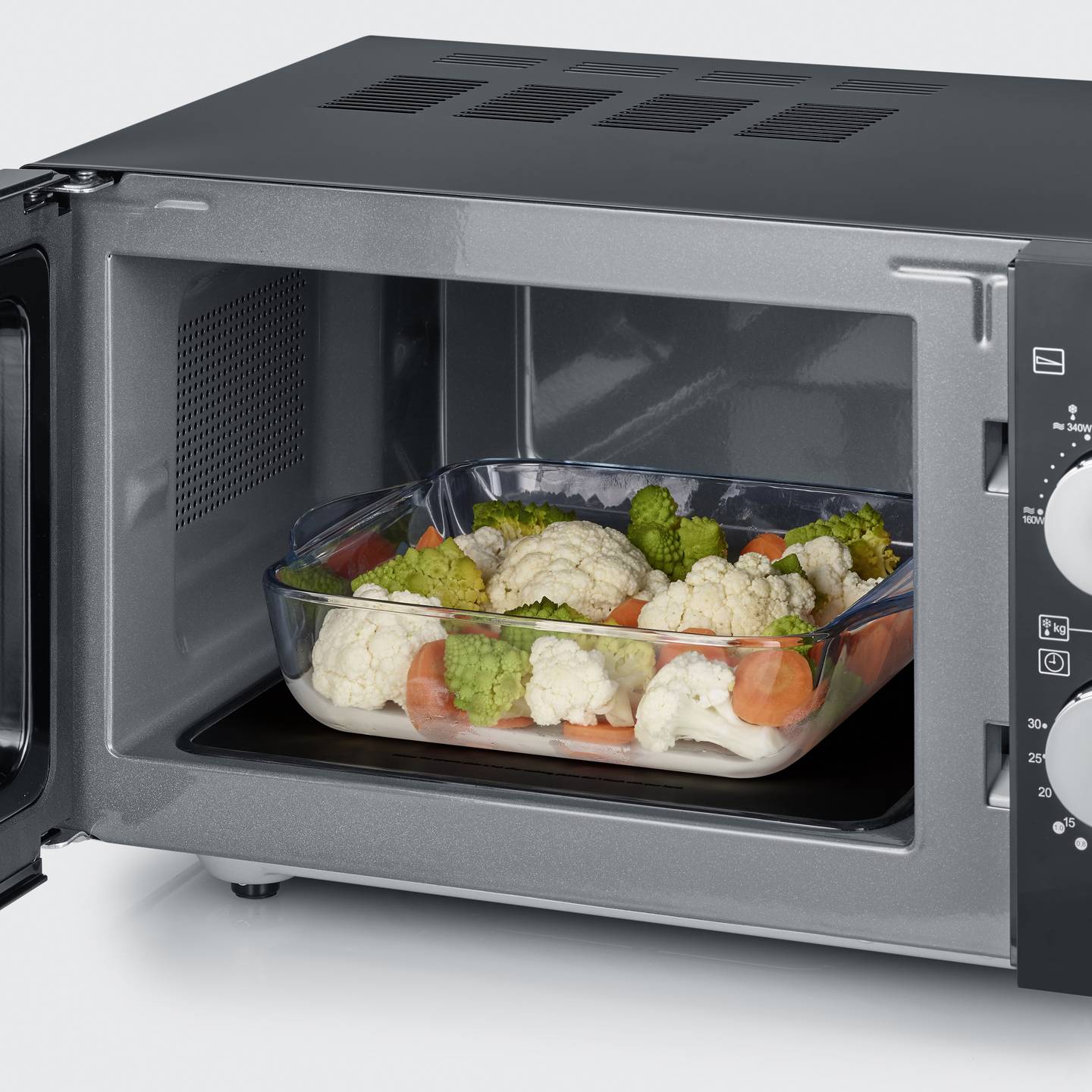 Severin MW Mikrowelle Schwarz Edelstahl 900 W Grillfunktion flacher Glasboden - 4008146037610