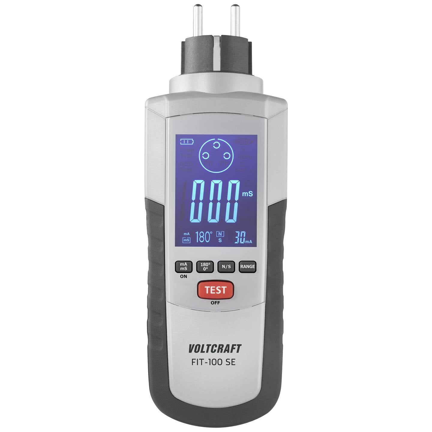 VOLTCRAFT FIT-100 RCD-Prüfgerät digital IP40 für FI-Schutzschalterprüfung - 4064161328058