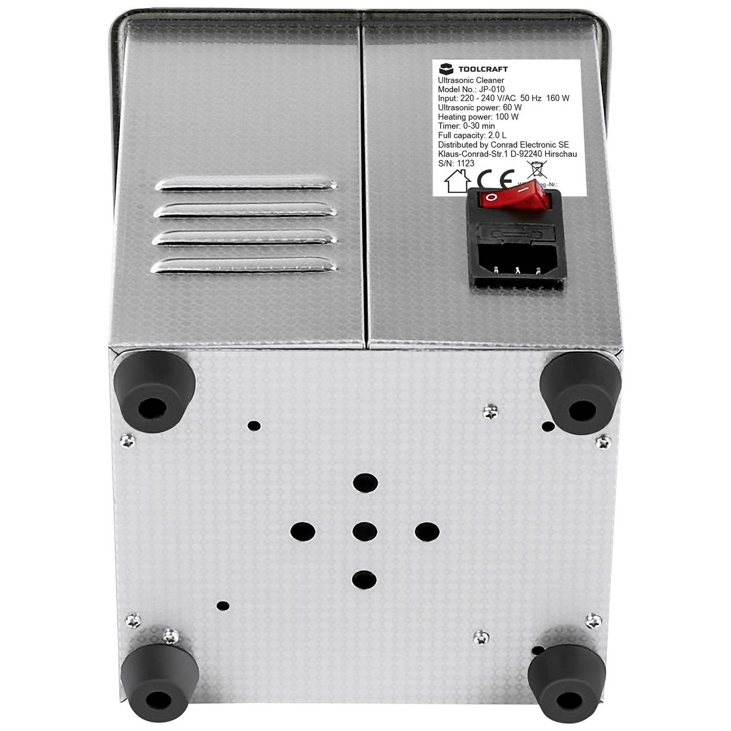 Toolcraft Ultraschallreiniger USC-200 Schmuckreiniger Heizung 160W Edelstahlkorb - 4064161294117