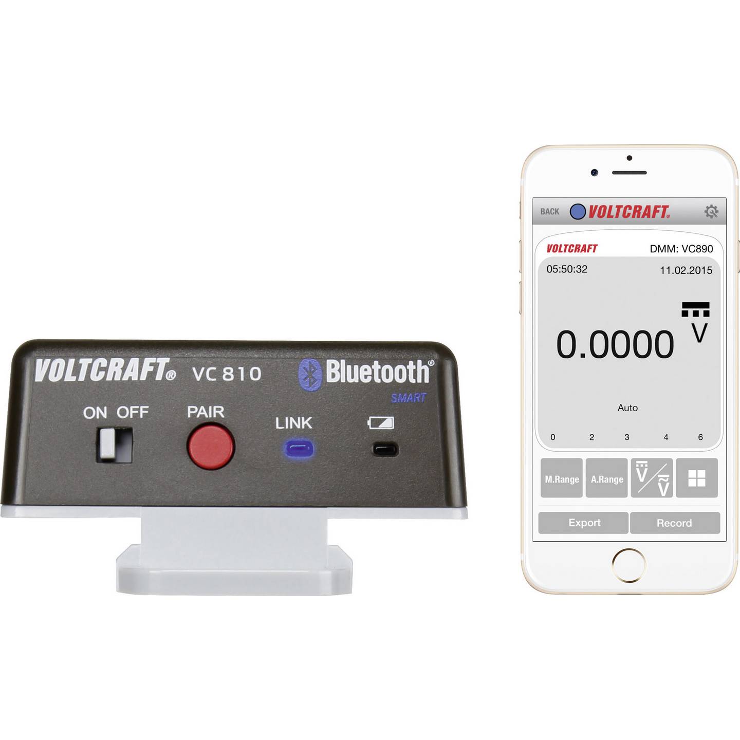 Voltcraft Bluetooth-Adapter VC810 für VC-800-Serie kabellose Verbindung 55g - 4016138924824