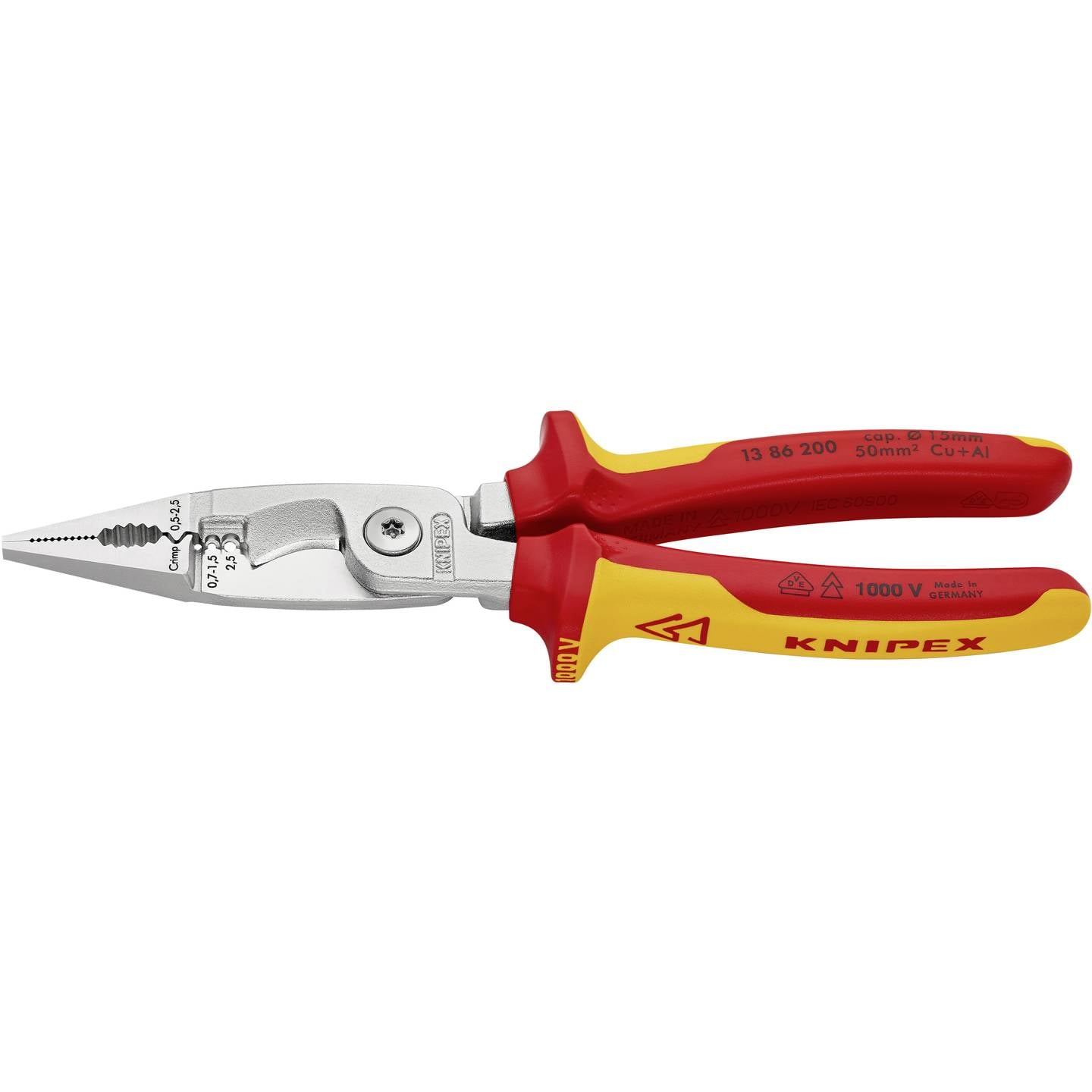 Knipex Multifunktionszange 13 86 200 Zange Handwerkzeug Crimpzange 50mm² 15mm - 4003773075097