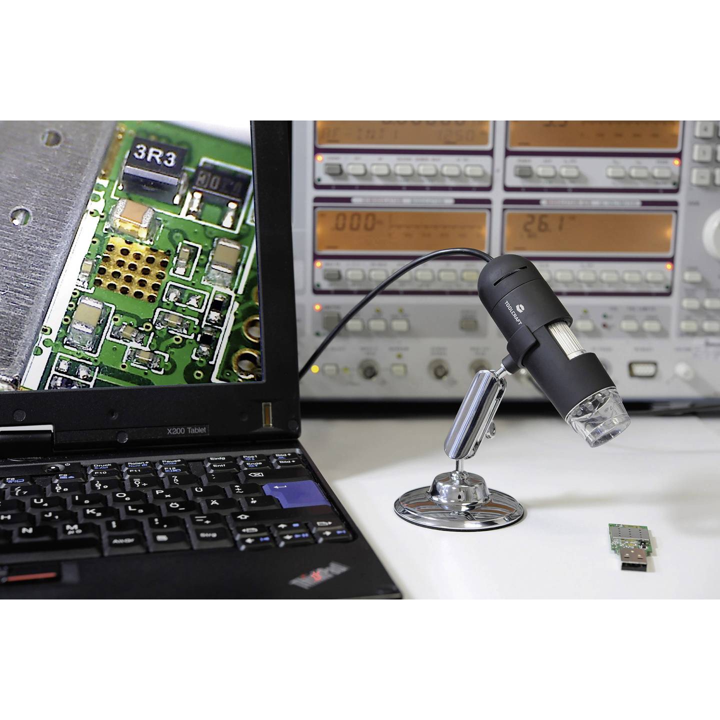 Toolcraft USB Mikroskop DigiMicro 2.0 Scale 200x Vergrößerung 2MP Kamera 350g - 4053199557127