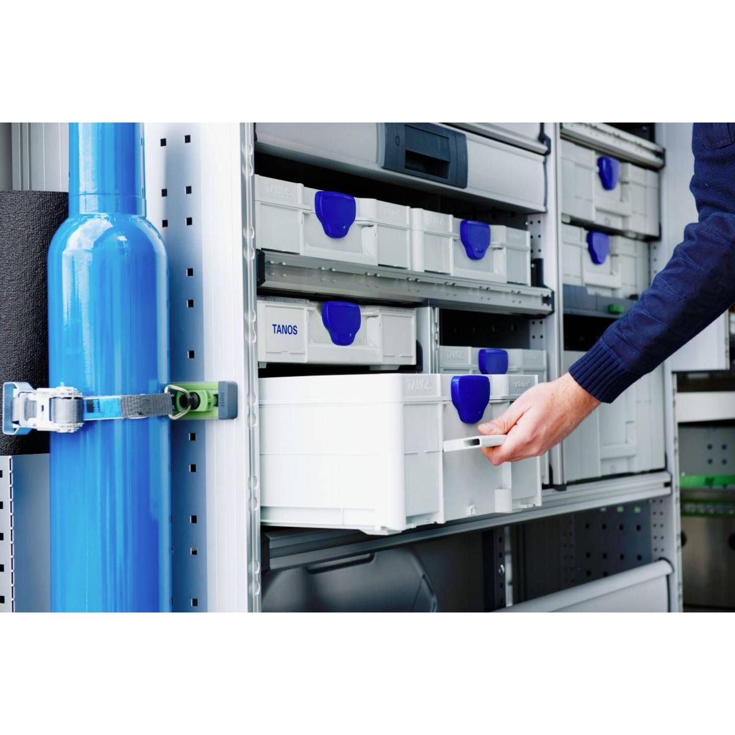 Tanos Transportkiste ABS Kunststoff Systainer³ M 112 Lichtgrau 296x396x105mm - 4063104000990