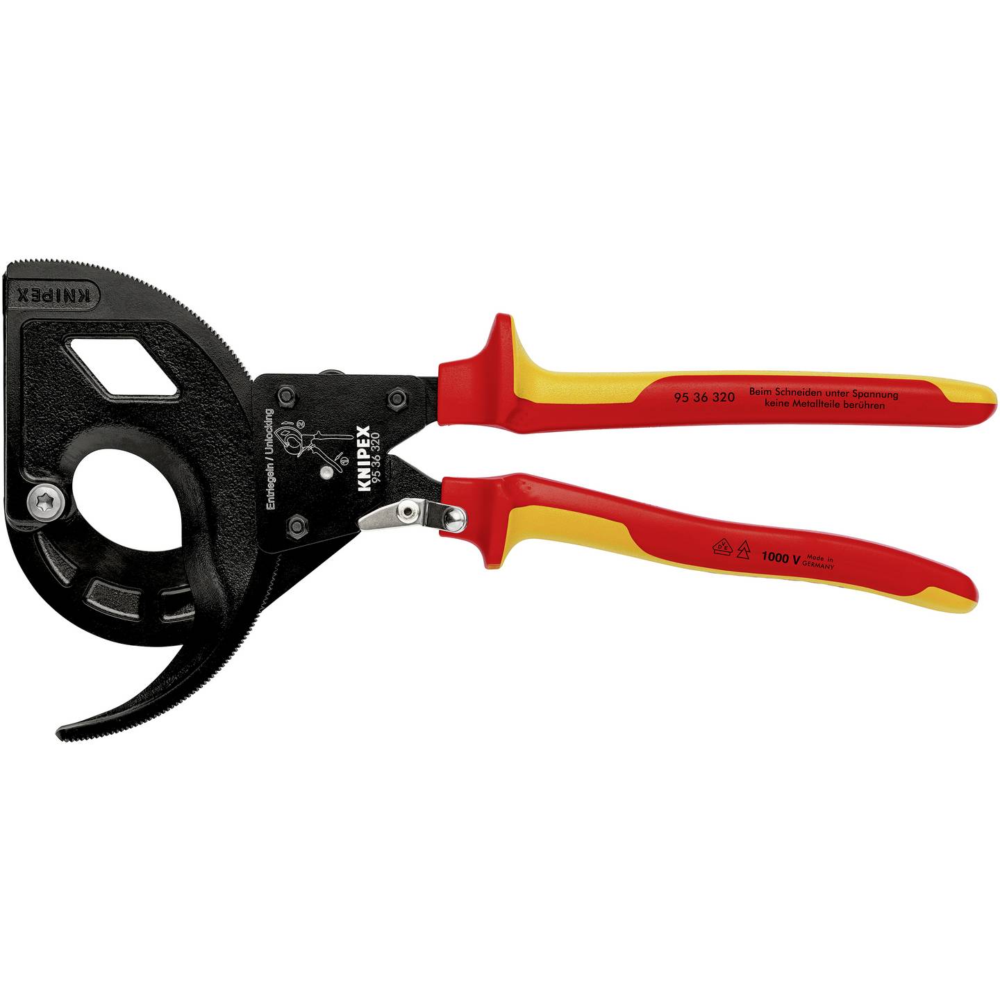 Knipex Ratschen-Kabelschneider 95 36 320 Alu Kupferkabel 60mm 600mm² - 4003773075189