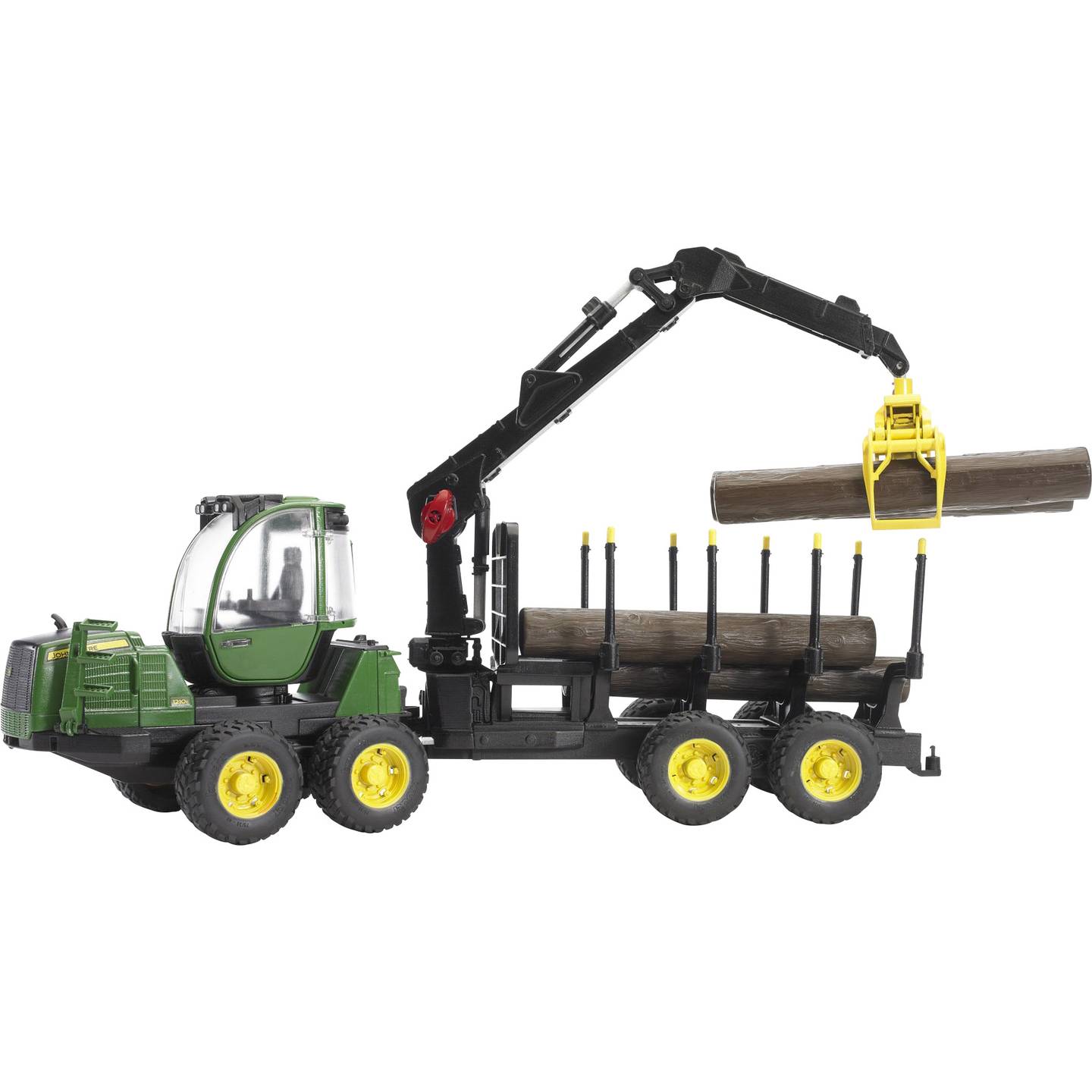 Bruder John Deere Rückezug mit 4 Baumstämmen und Holzgreifer Spielzeug Auto - 4001702021337