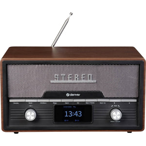 B-Ware Denver Tischradio DAB+ MDA-525DW Holz-Braun Retro Radio 2x50W Klangqualität 20