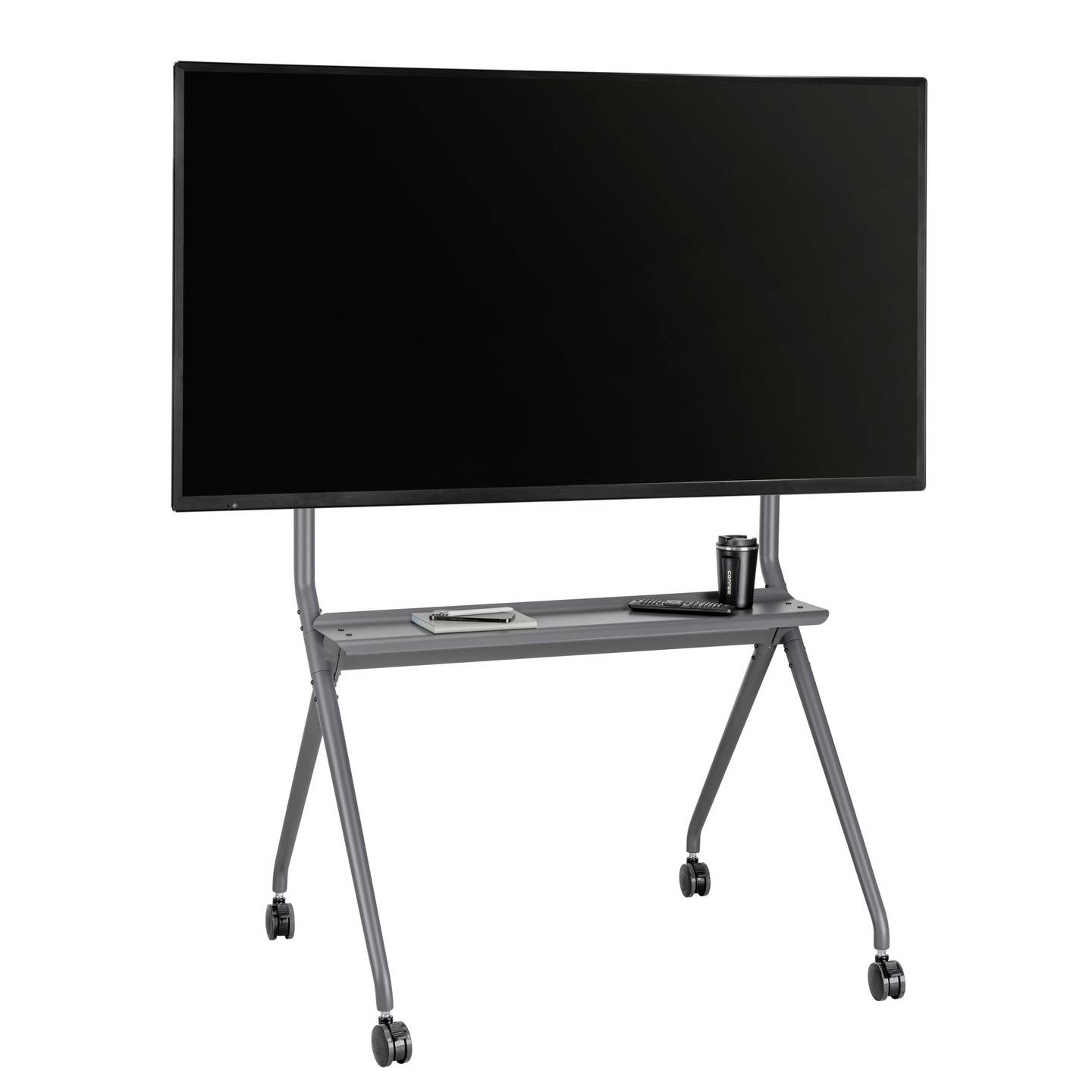 SpeaKa Professional TV Rollwagen Bodenständer TV Wagen höhenverstellbar grau - 4064161393346