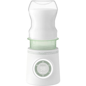 B-Ware Momcozy Milchflaschenwärmer tragbar 80W Temperaturregelung Grün Weiß Transparent